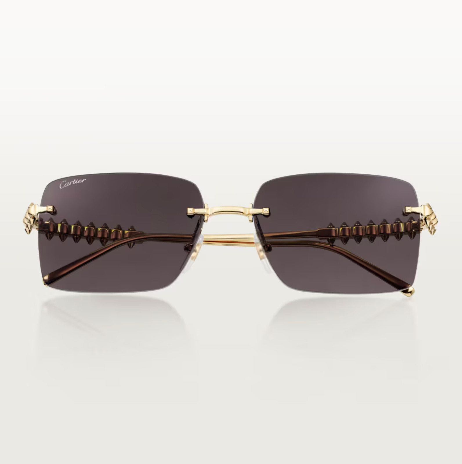 Cartier CT0545S Square Gold/Gray 58 mm Rimless Women’s Sunglasses