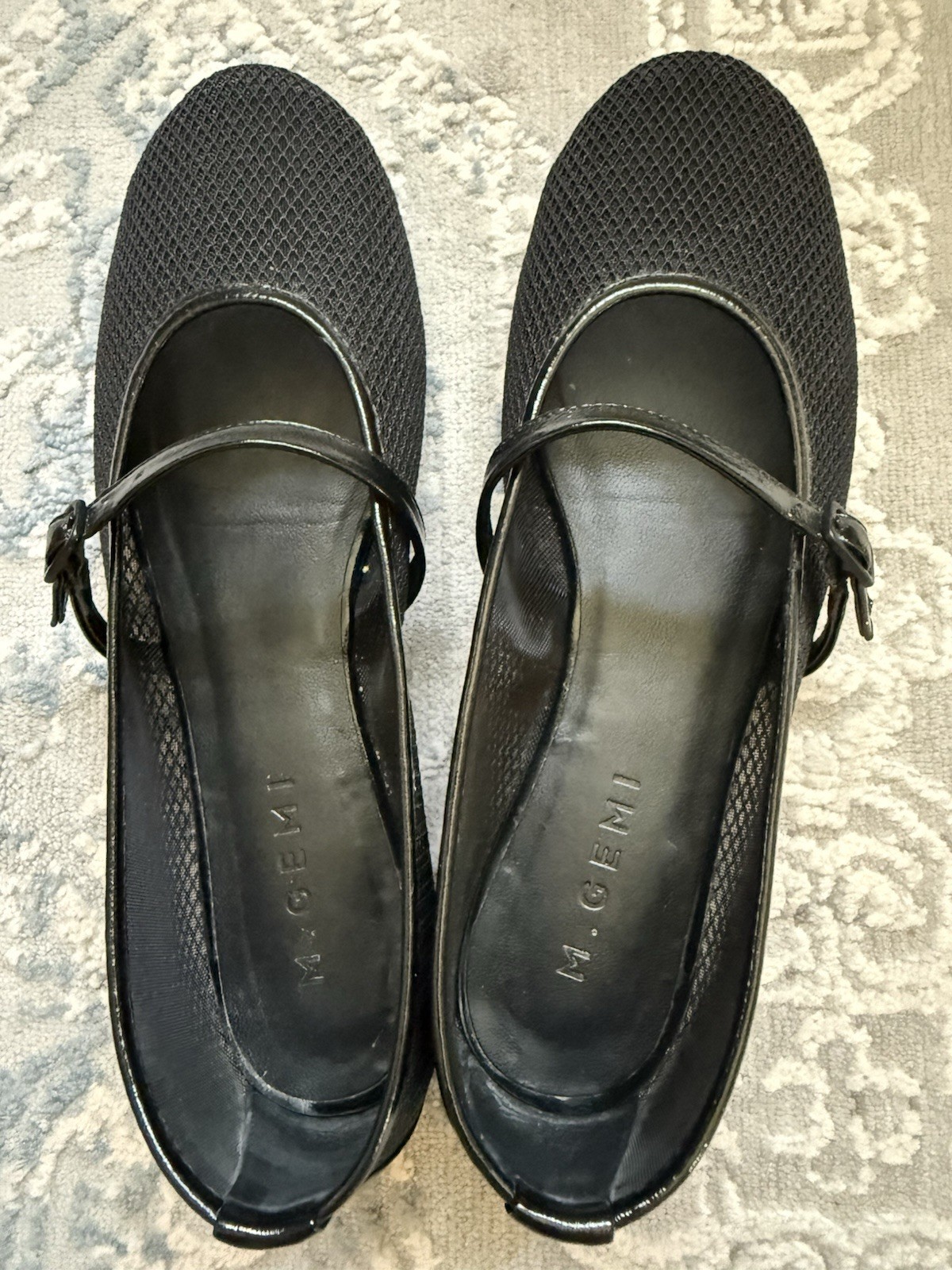 M.Gemi The Amiable Black Mesh And Leather Mary Jane Sz 8