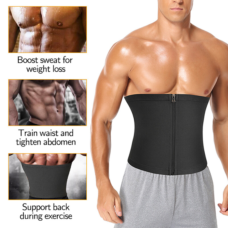 Men’s Waist Trimmer Sauna Belt Sweat Band Wrap Body Shaper Fat Burner Shapewear