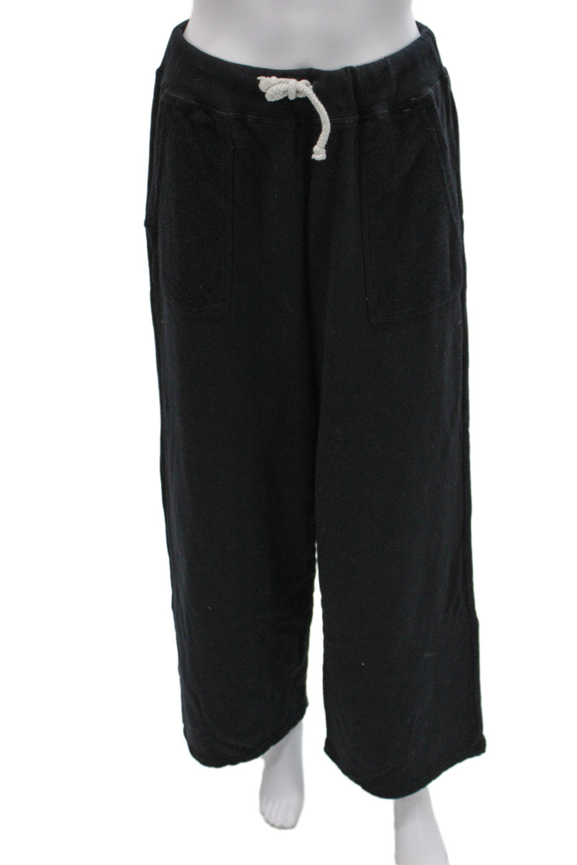 Perfect White Tee Womens Half Zipper Turtleneck Sweat Suit Black Size Small