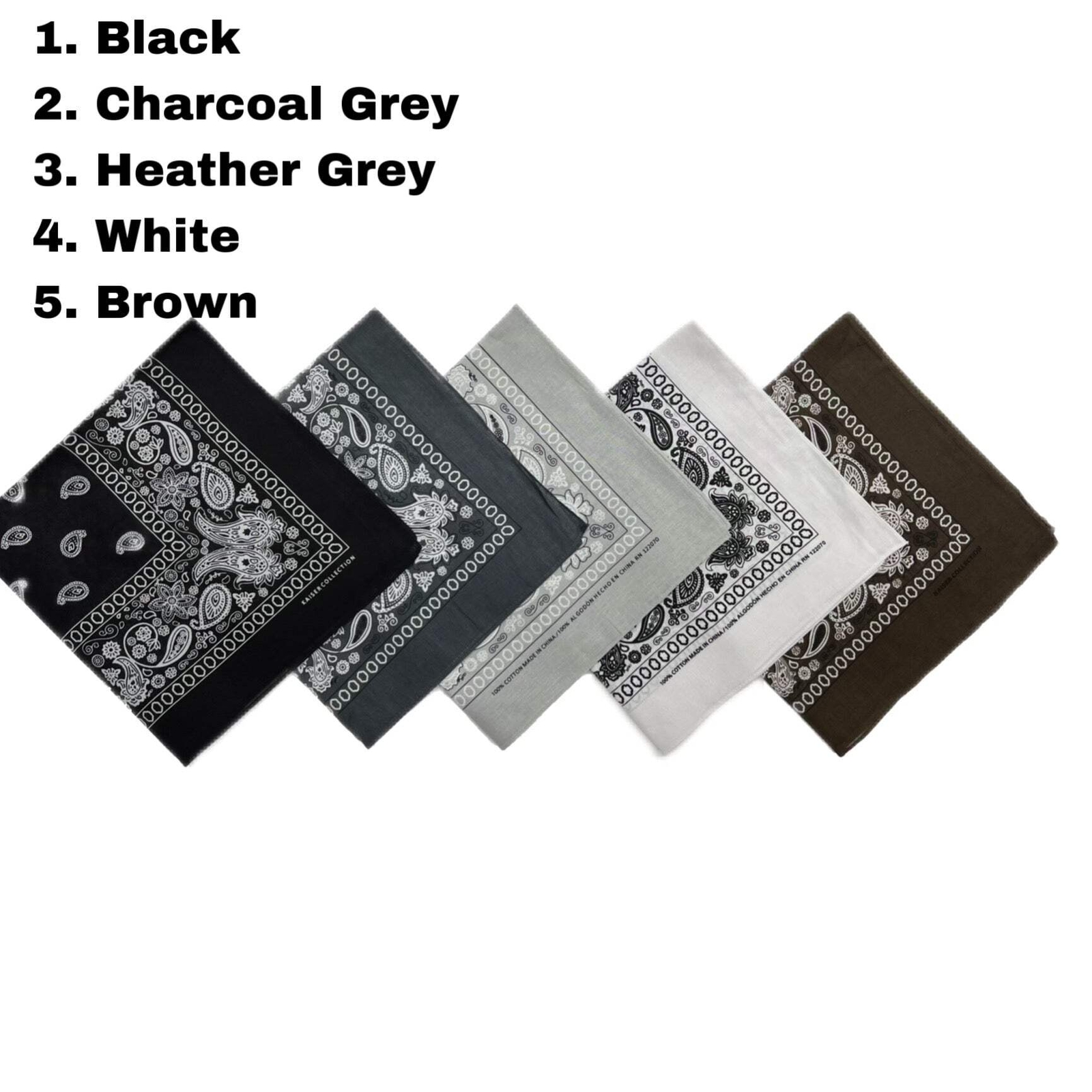 Kaiser 100% Cotton Bandanas (22″ X 22″)