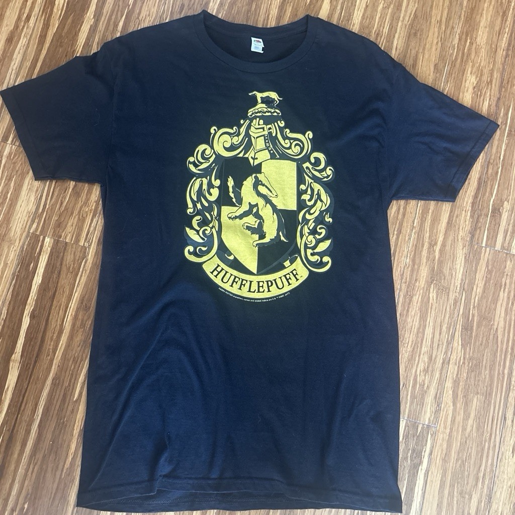Harry Potter Black Hufflepuff T Shirt Medium Fruit Of The Loom