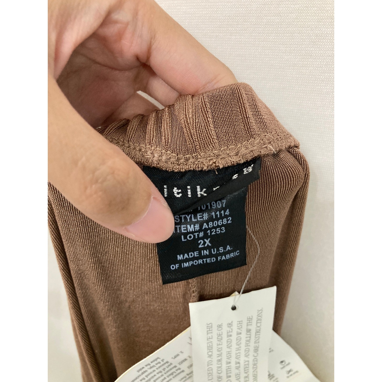 NWT Citiknits Straight Leg Crop Pants 2X Slinky Knit Elastic Waist Made in USA