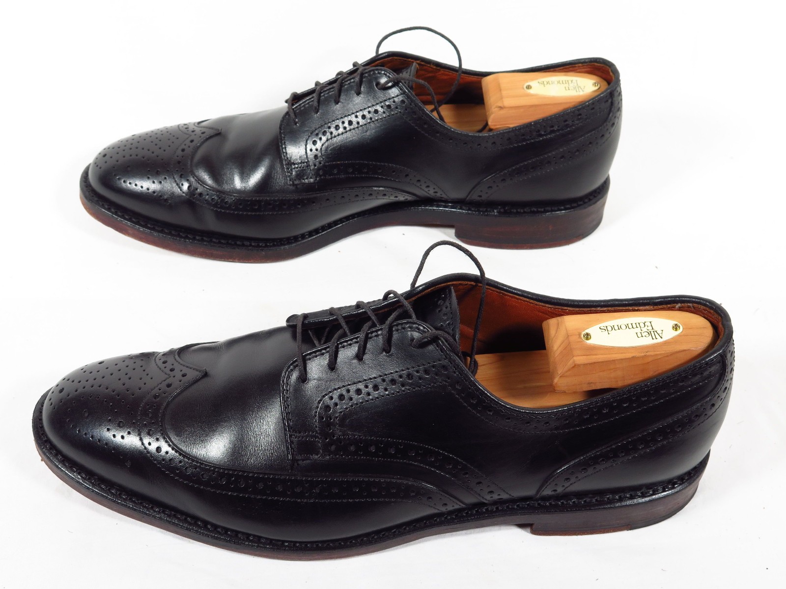 Allen Edmonds Player’s Shoe Full Brogue Wingtip Derby in Black Calf, 11 D