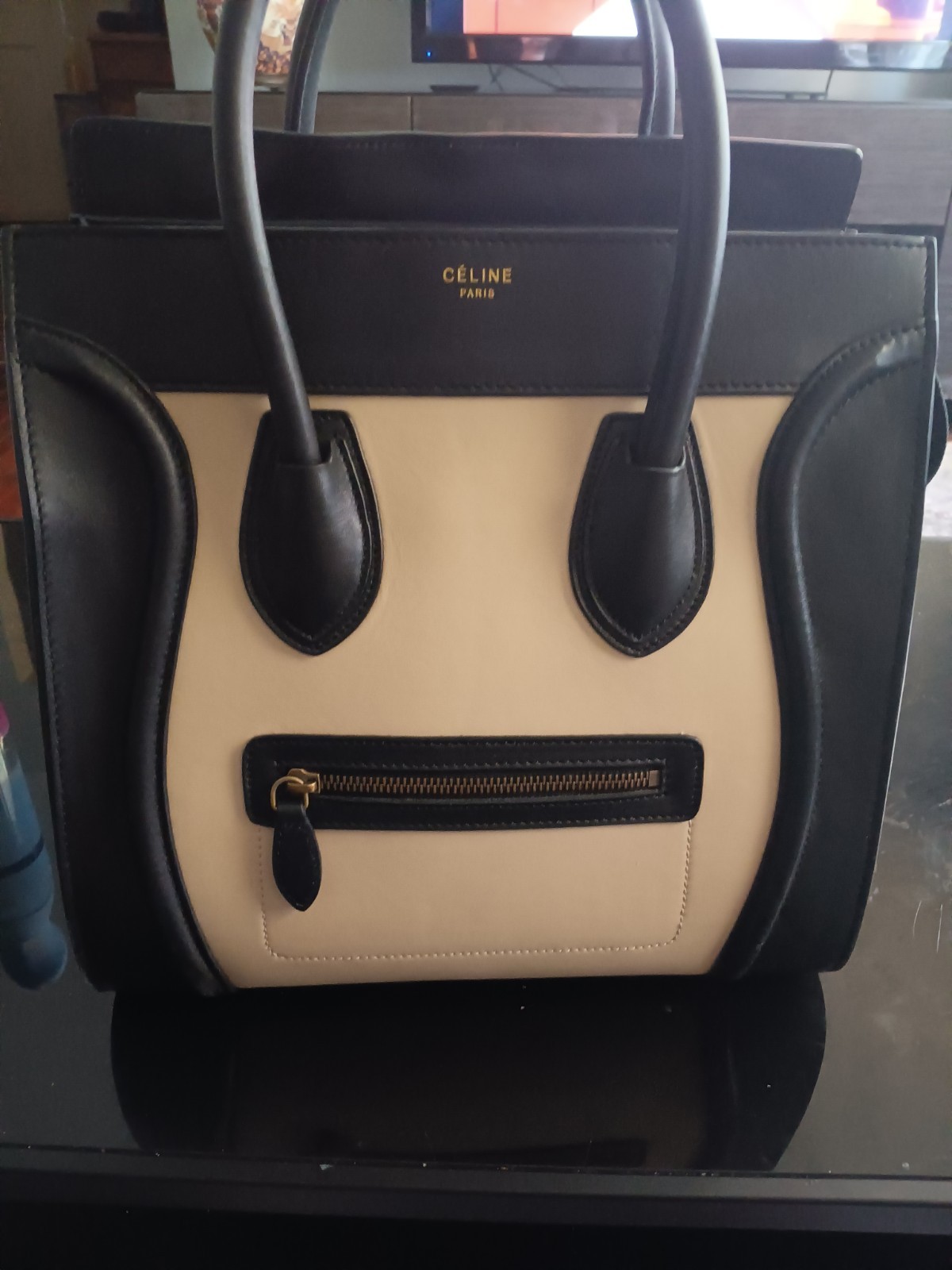 celine shopper Bag Large Black And Beige