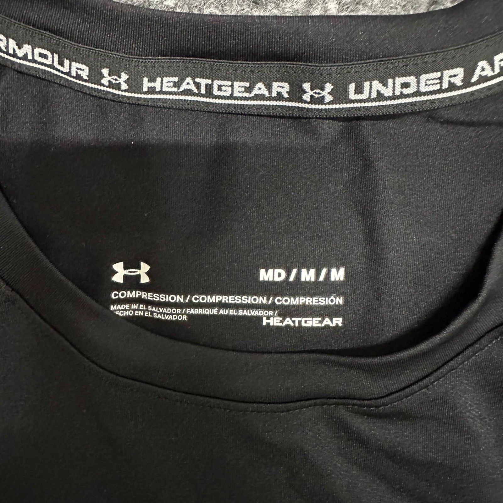 Under Armour Shirt Mens Size Medium Black HeatGear Compression Short Sleeve Gym
