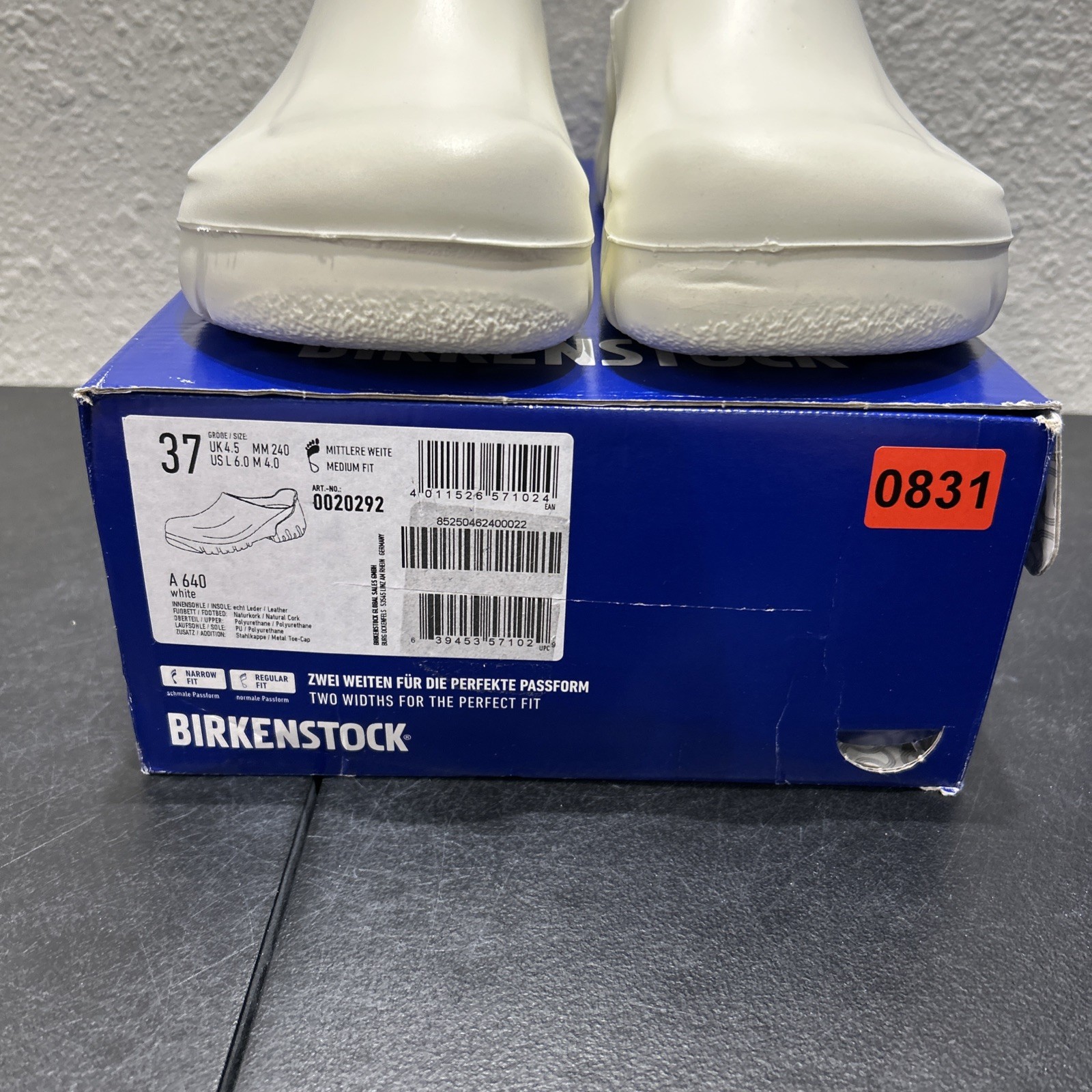 Birkenstock A640 White Reinforced Steel Toes EU 37 US W6 M4