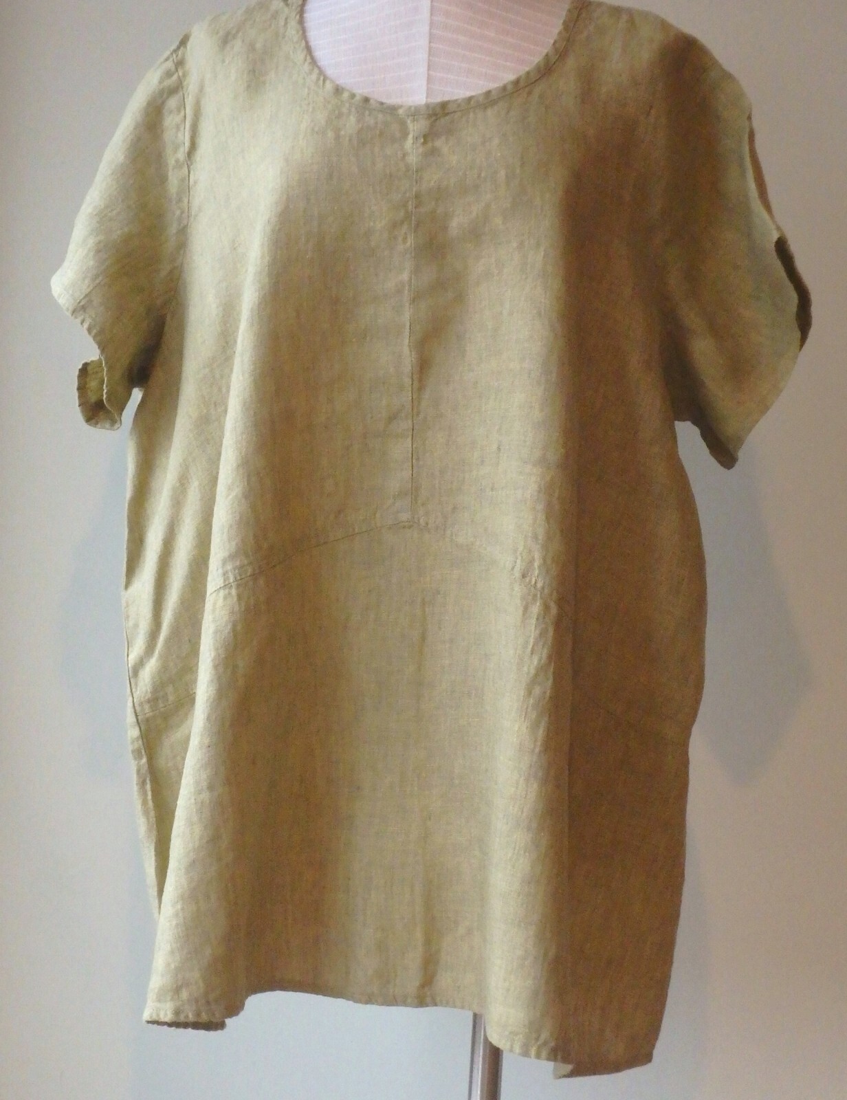 Flax Designs LINEN Shirt Tee 1G & 2G & 3G NWT Simplest Tee LEMONGRASS