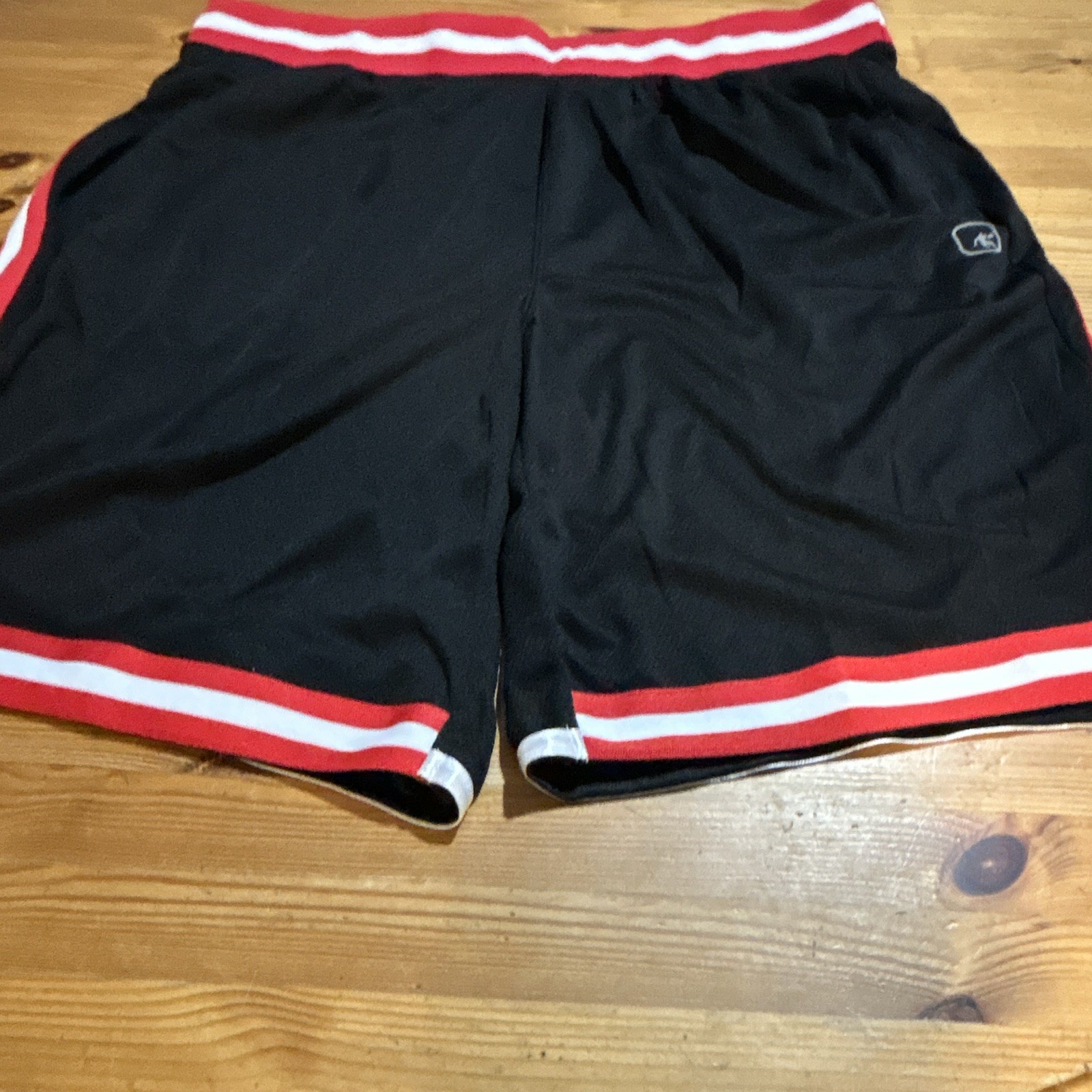 AND1 Men’s Breathable Mesh Basketball Shorts Drawstring Black/Red/White XL