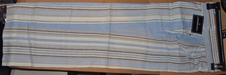 Counterparts women’s pants blue tan stripes elastic waist NWT