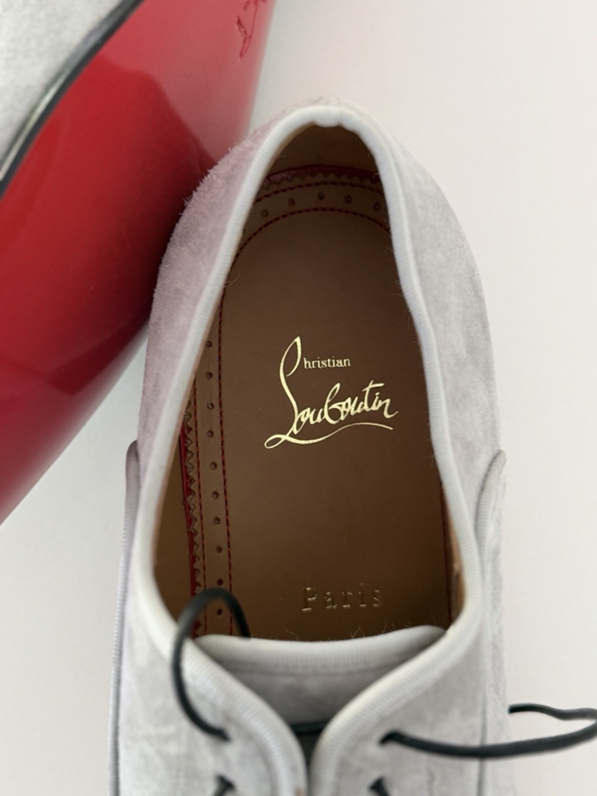 Christian Louboutin Men’s Greggo Orlato Suede & Python Red Sole 41.5 / 8.5 Us