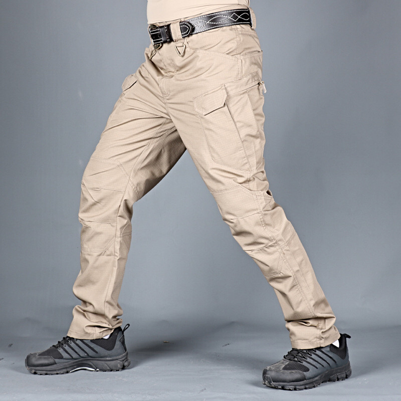 Men Tactical Cargo Pants Soldier Straight-fit Work Combat Trousers Outdoor