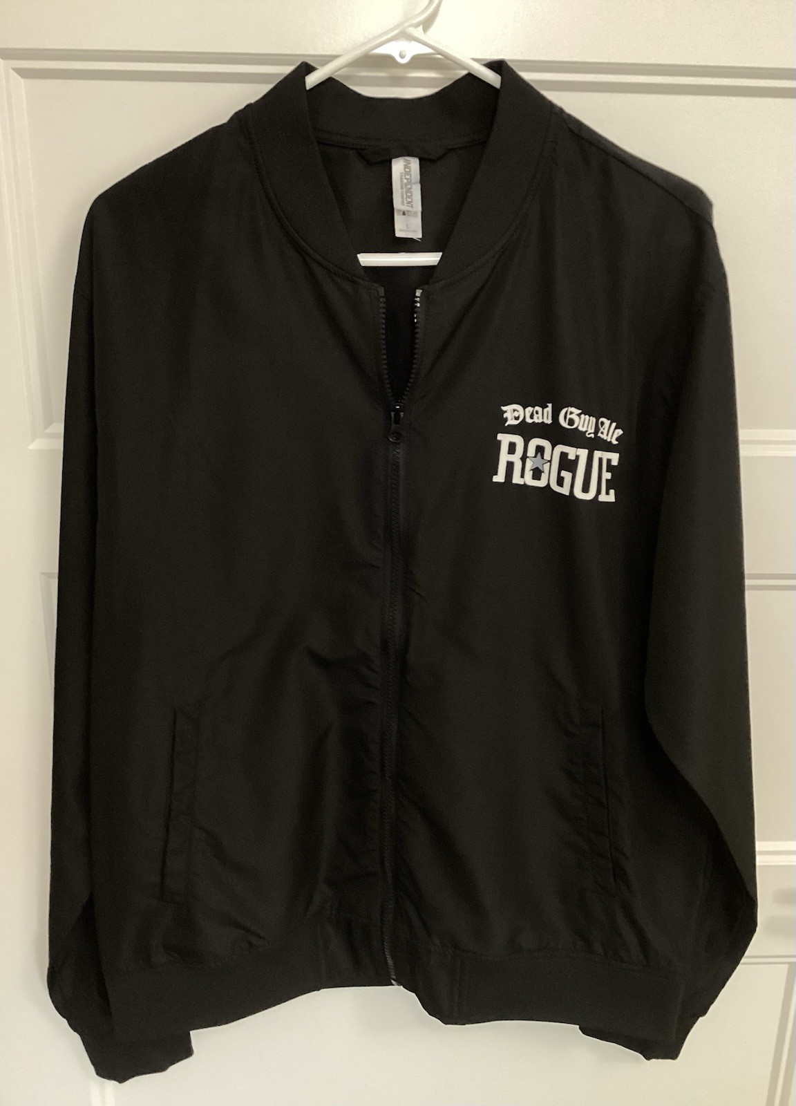 Rogue Dead Guy Bomber Style Windbreaker Jacket Adult L Black Full Zip Outdoors
