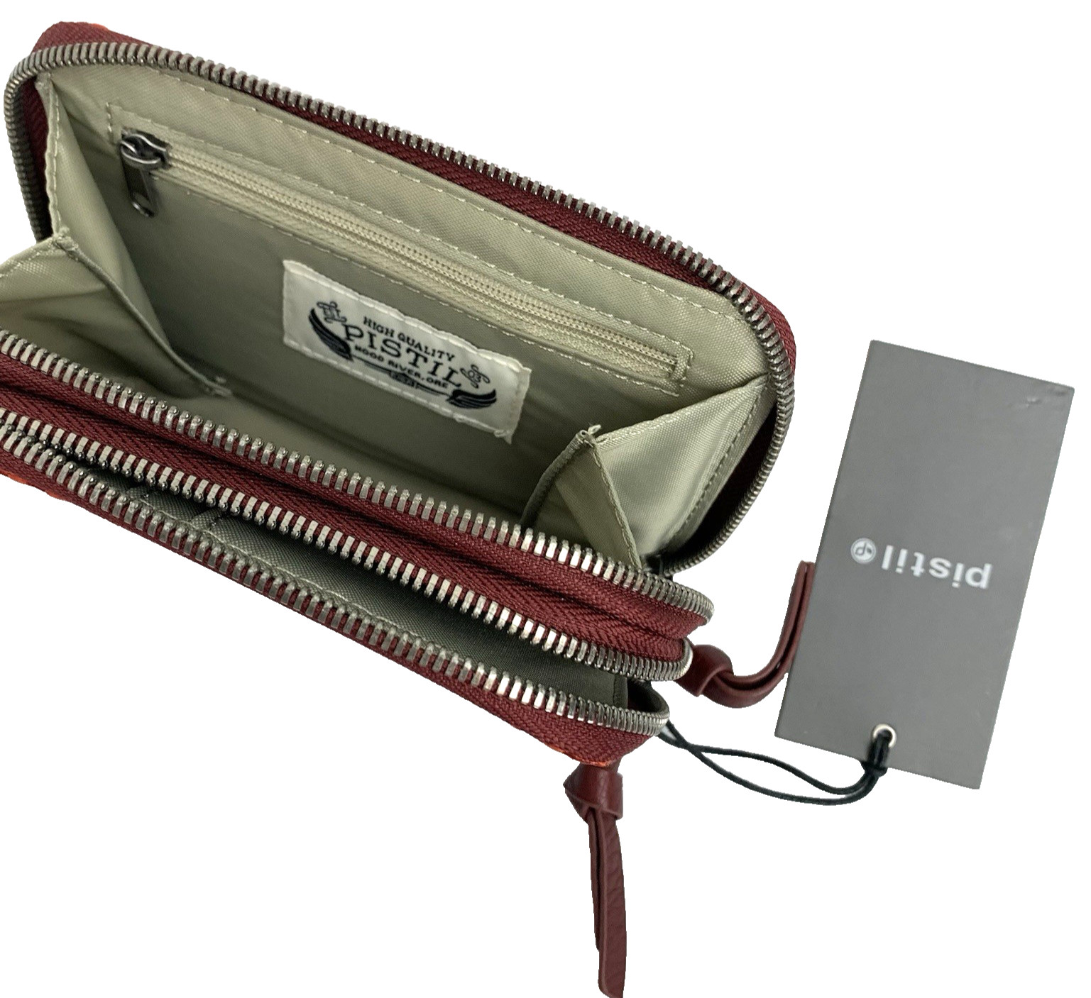 Pistil Zip It Crush Small Purse/Wallet Burgundy/Red -NWT