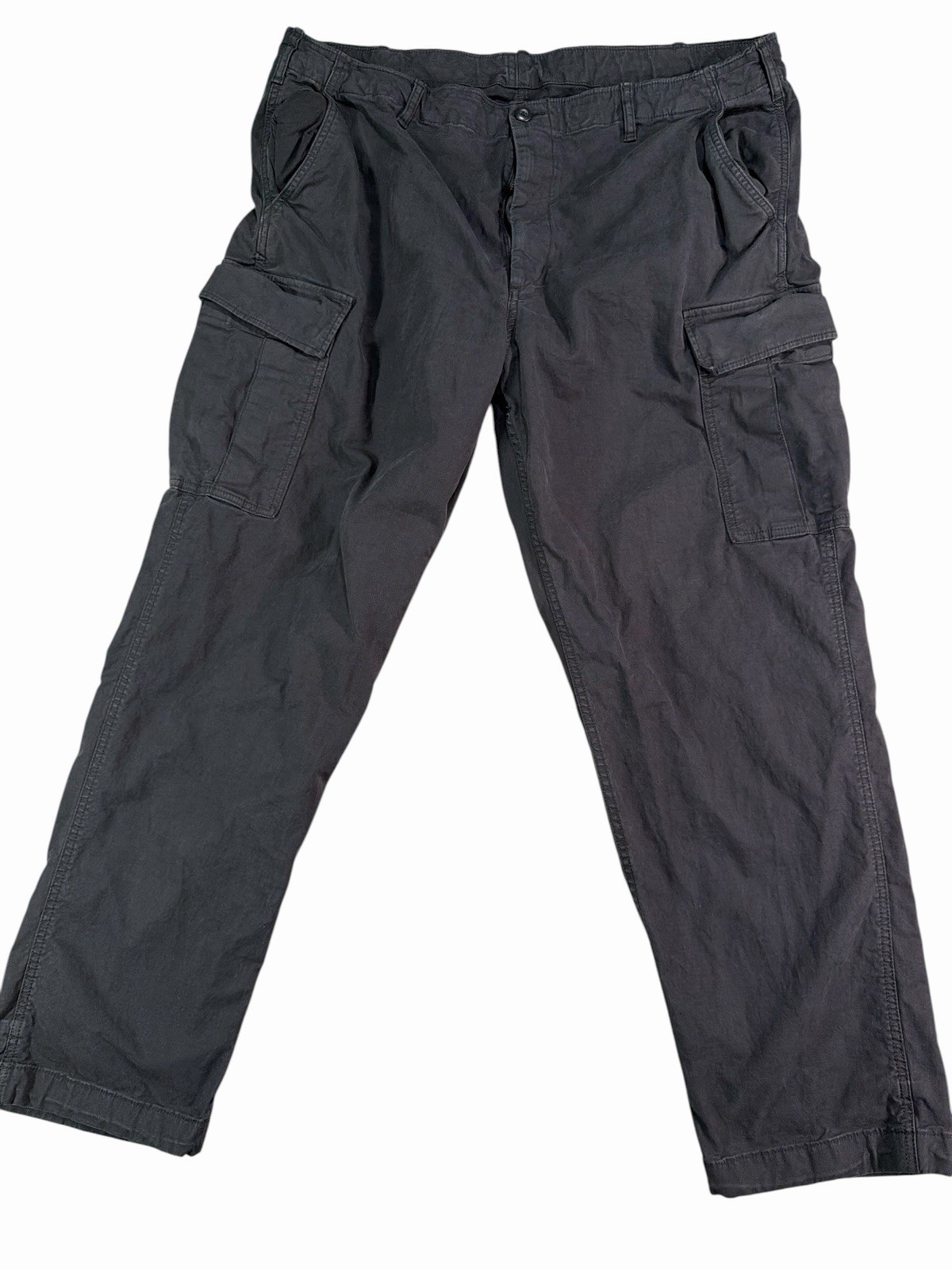 Uniqlo U Men’s Black Cotton Twill Cargo Pants M 29W Relaxed Straight Pockets