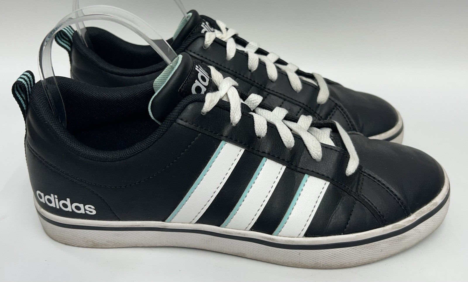 Adidas VS Pace Trainers sneaker Men’s 7 Black White Teal Women’s 8 Unisex