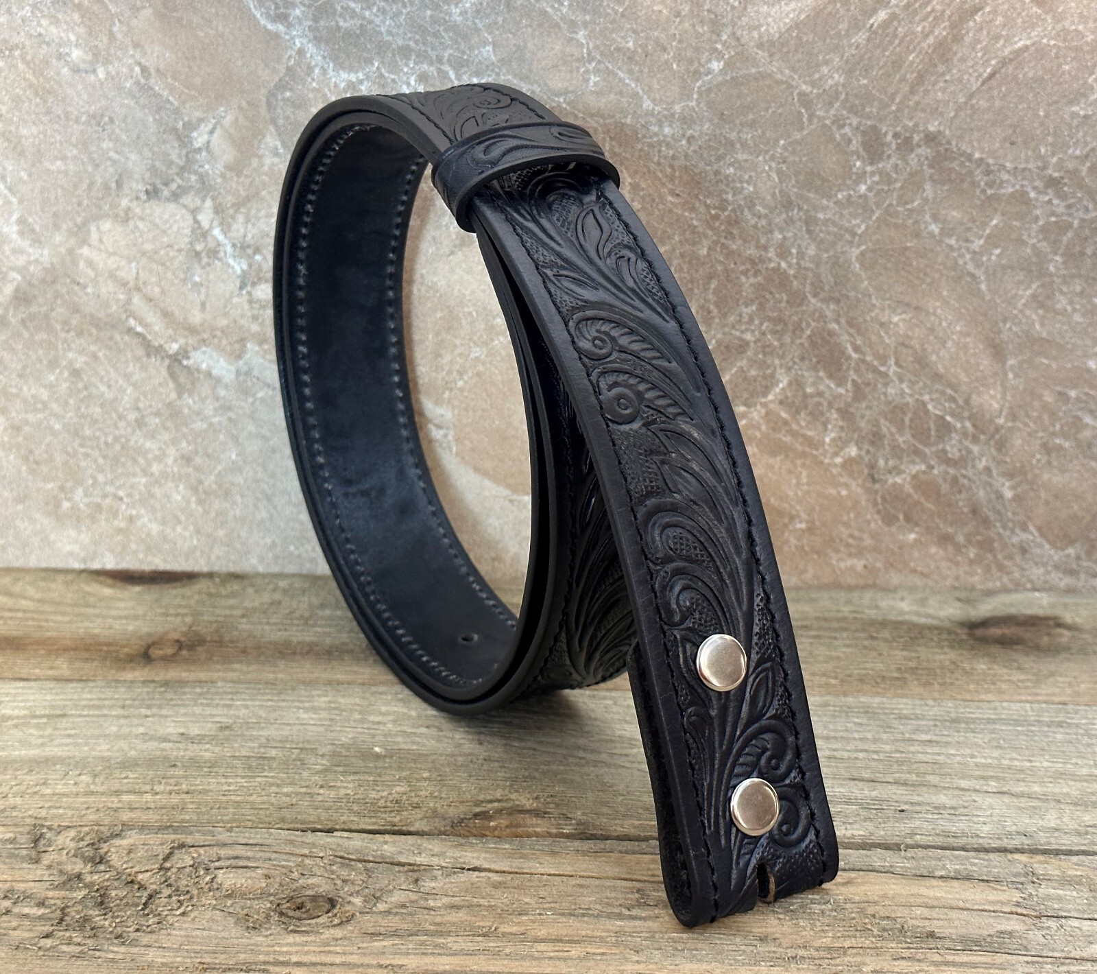 Men’s Western Belt Cowboy Rodeo Full Grain Leather Heavy Duty Without Buckle