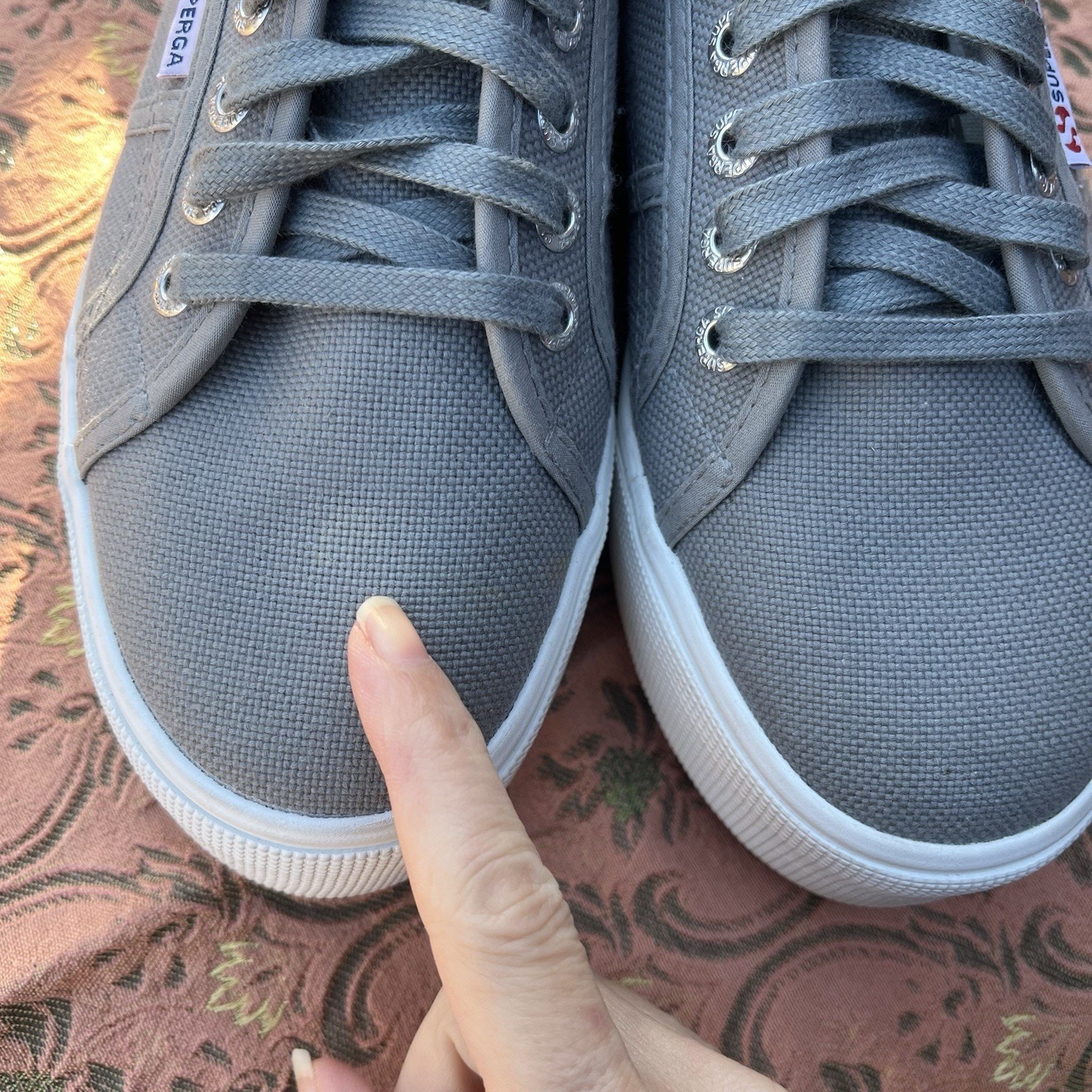 Superga 1.5 in Platform Canvas Sneaker Size 8.5 Gray Women’s Shoes