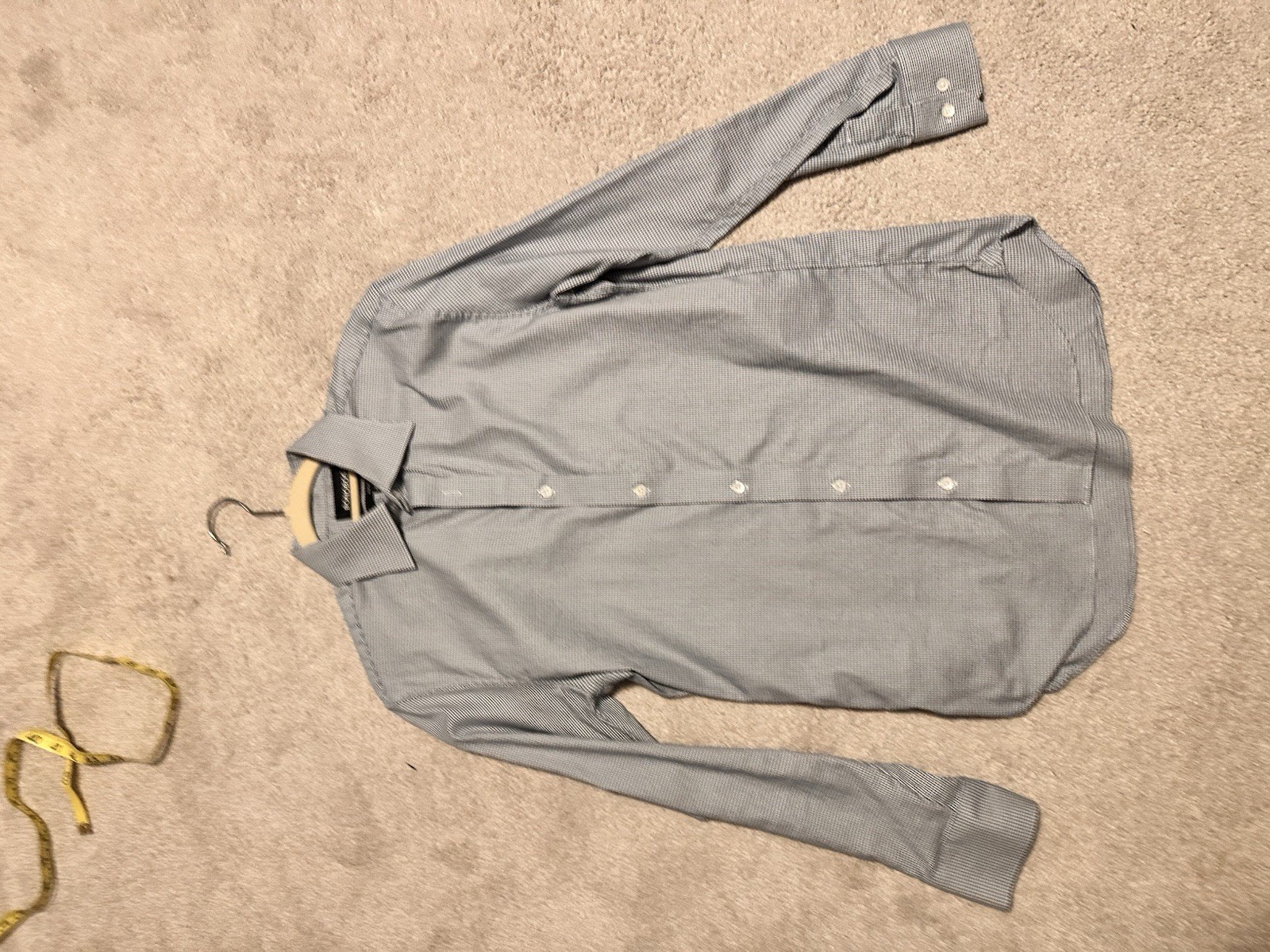 Bonobos Dress Shirt Blue Pattern Stretch 15.5/34