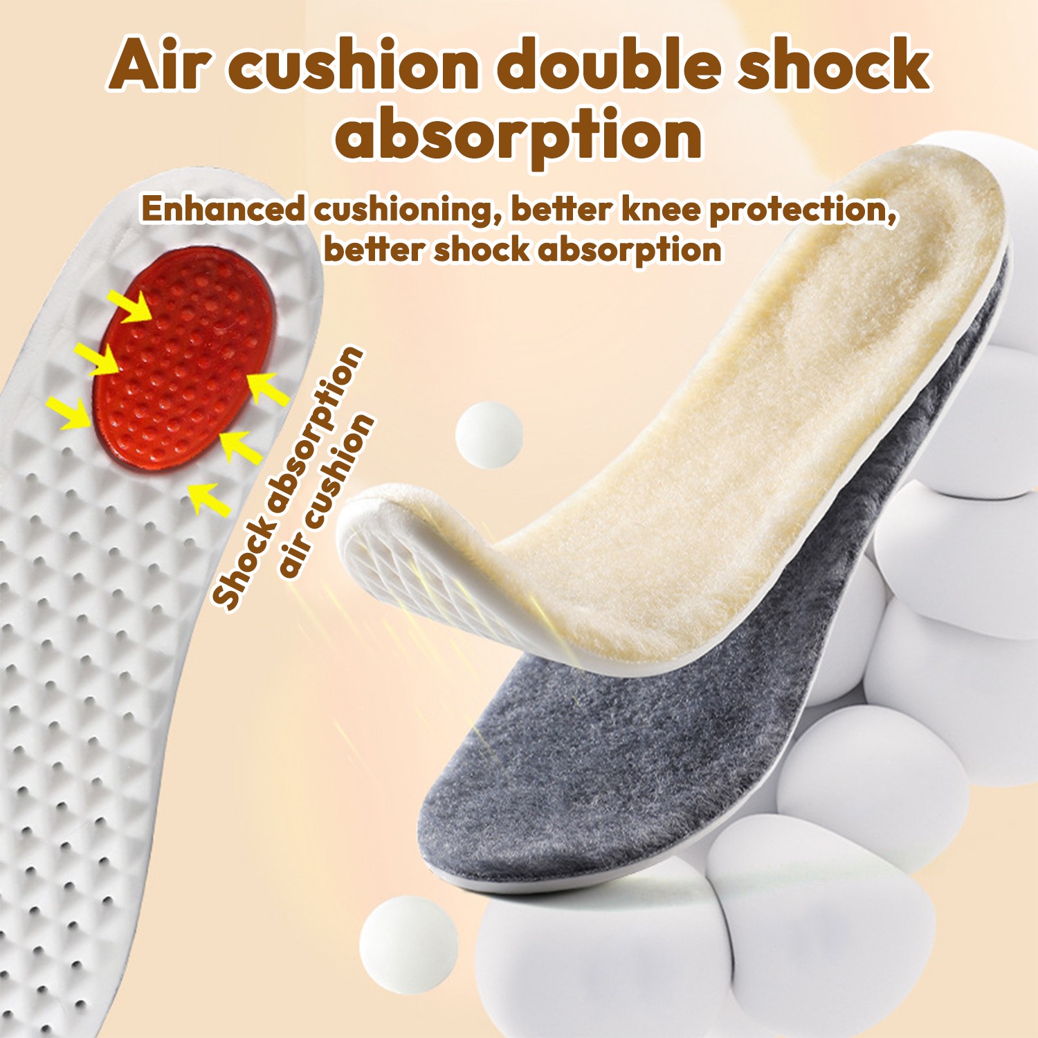 Premium Warm Thick Wool Fur Fleece Insoles Cozy & Fluffy Breathable Shoe Inserts