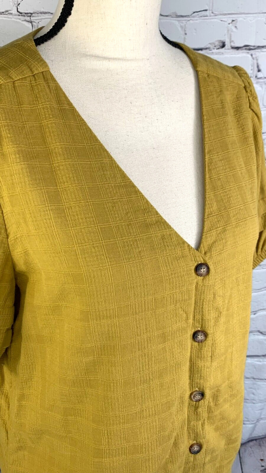 NEW MADEWELL Pembroke 100% Cotton Top in Mahan Plaid Bronzed Lichen Medium