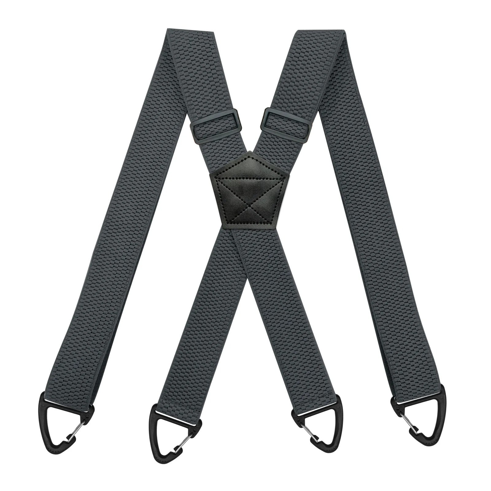 Heavy Duty Suspenders for Men Work Biker Outdoor 3.8cm Wide X-Back with 4 Snap H