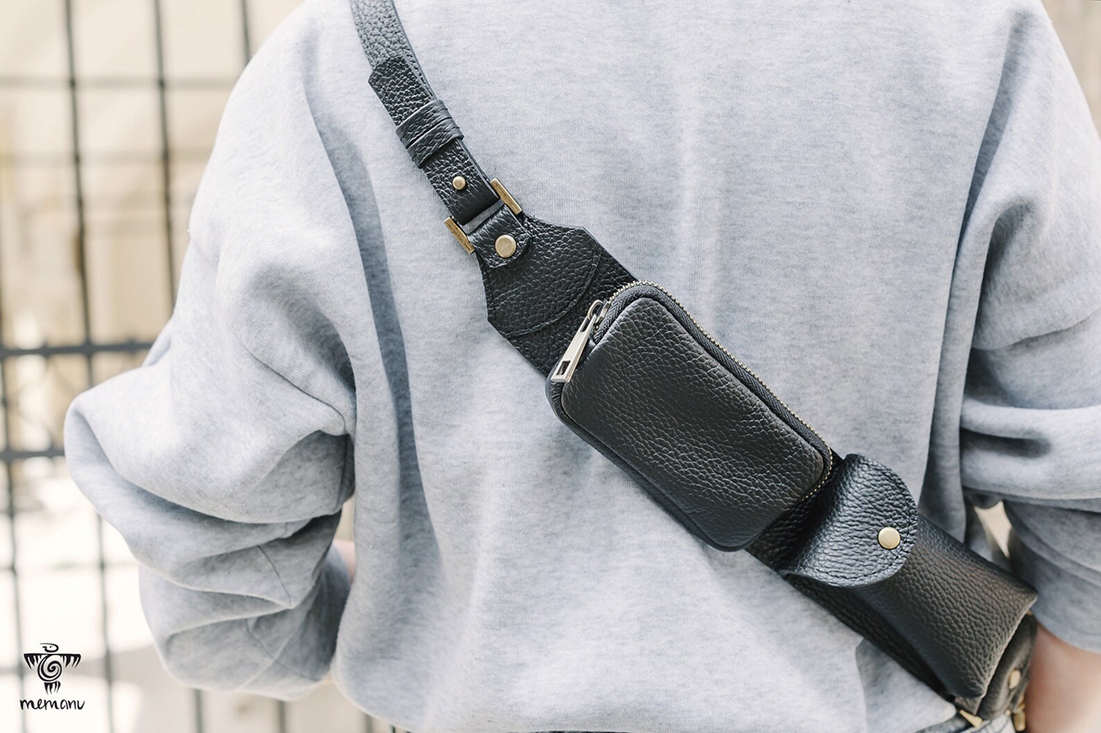 Bandolier Leather Crossbody Phone Case, Festival Chest Belt, Utility Strap