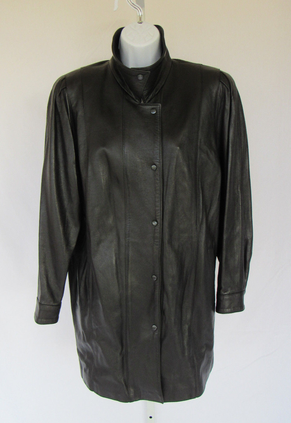 RIVOLI ITALIAN CALF LEATHER WOMEN’S COAT BLACK SIZE 9 LIKELY NEVER WORN!!!