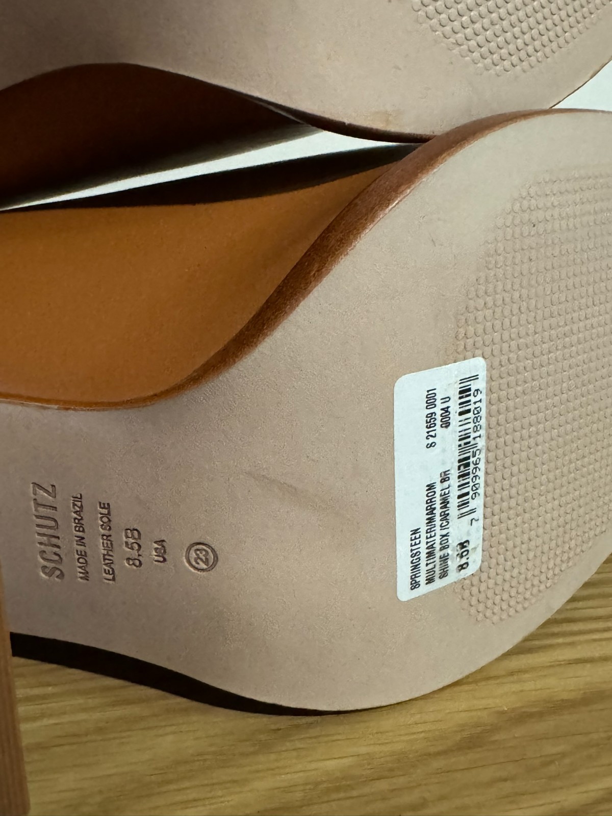 Schutz Womens Caramel Brown Leather Block Heel Ankle Chelsea Boots Size US 8.5B