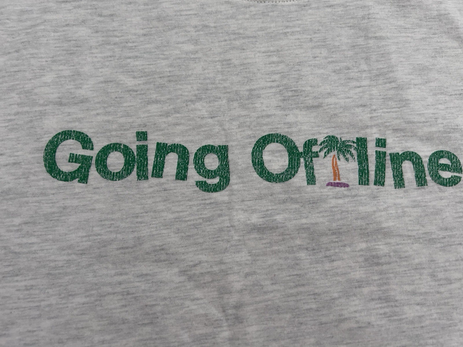 NWT The Mayfair Group Going Offline Relaxed Tee S/M Ringer Loose Fit Boho Preppy