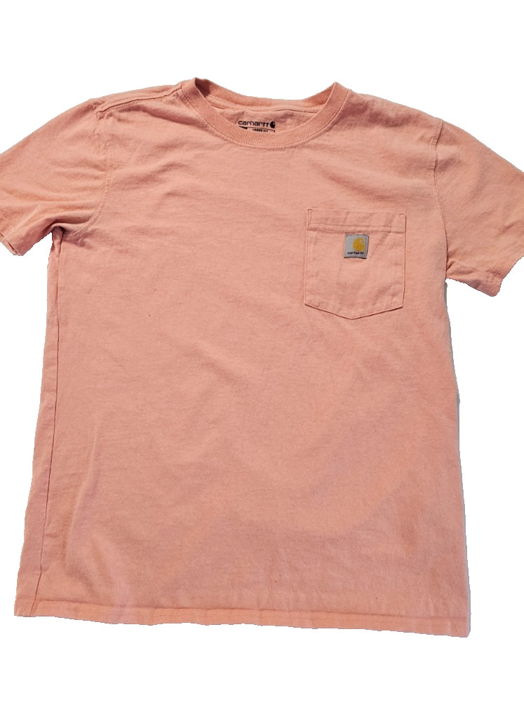 Carhartt Womens S Peach Pocket Tee Short Sleeve Loose Fit Logo Patch Shirt