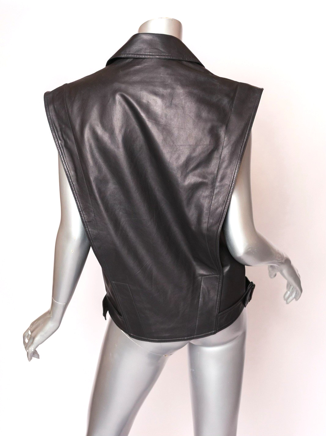 Robert Rodriguez Black Butter-Soft Nappa Leather Vest Size 2