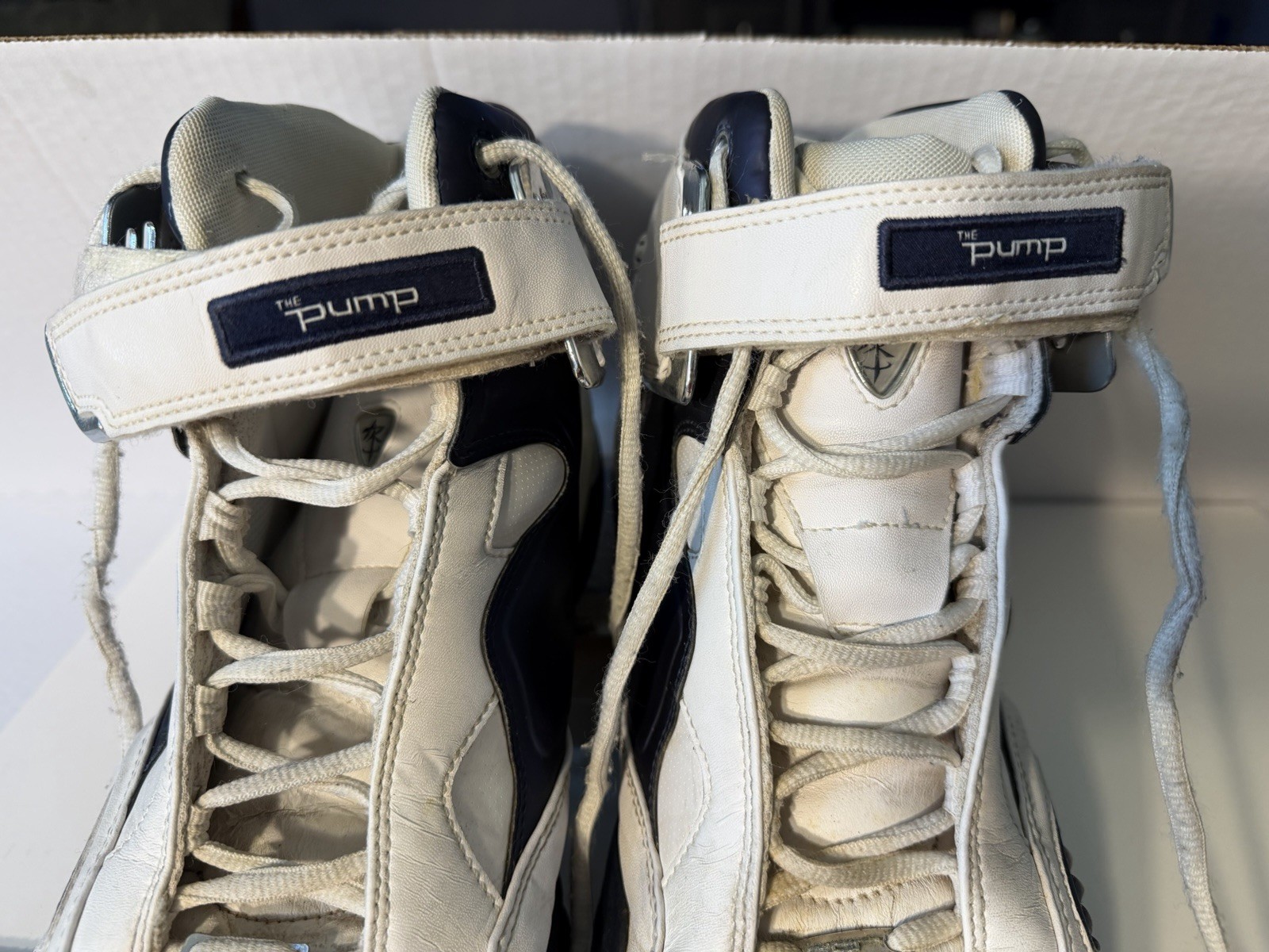 vintage pair of Reebok ATR The Pump basketball shoes,