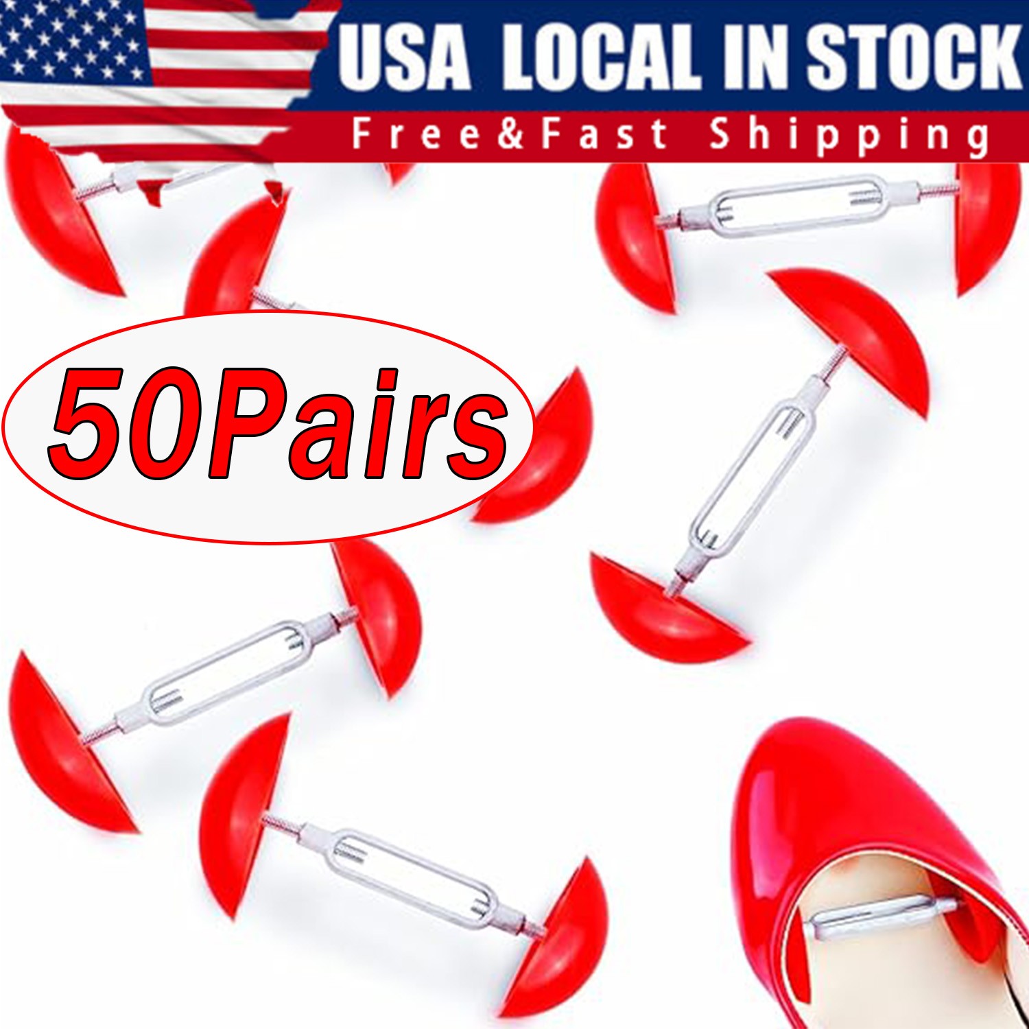 50Pair Adjustable Shoe Stretcher Boot Men Women Size Shaper Expander Widener Lot