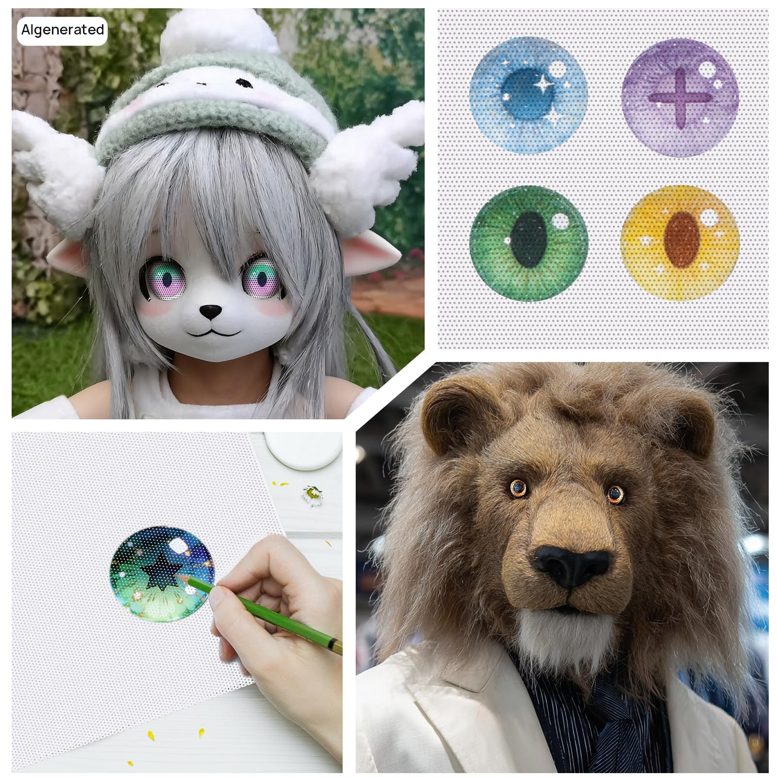 10 Pcs 0.5mm Fursuit Eye Mesh White PVC Mesh Sheet 11.8″x7.87″