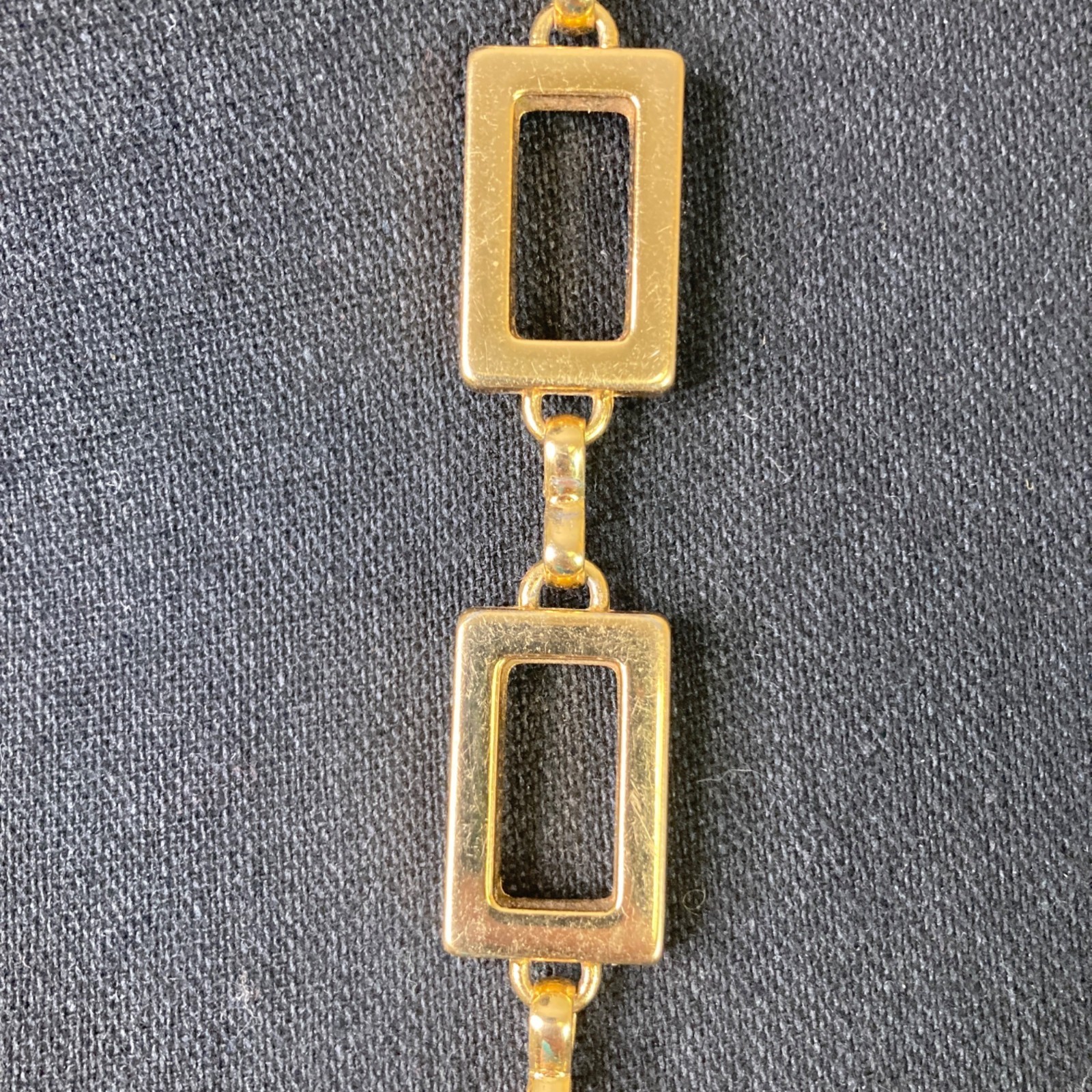 Lauren Ralph Lauren Gold Tone Herringbone Link Belt Preppy 19 in
