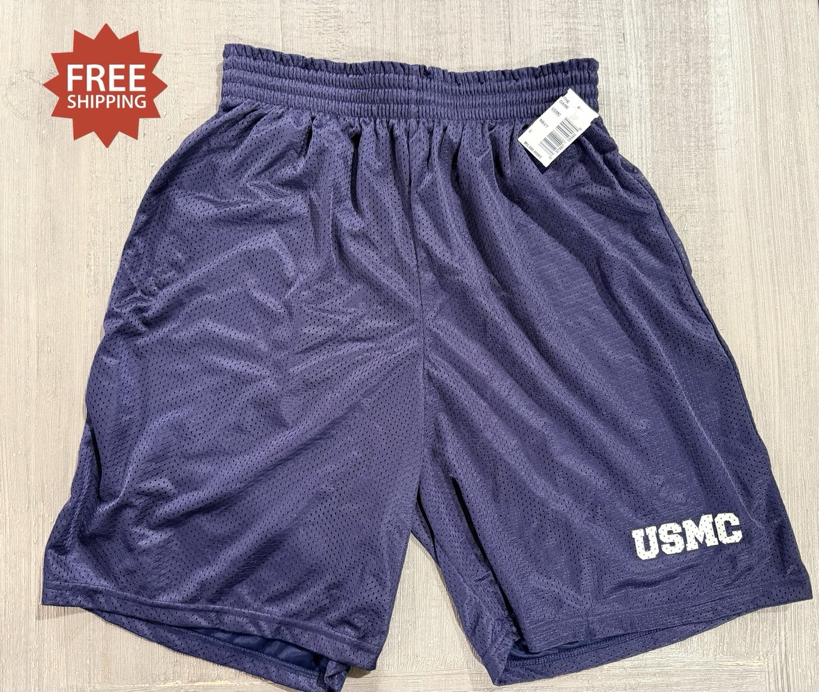 “USMC” United States Marine Corps Blue Jersey Style Shorts by MV Sport – Sz XXL