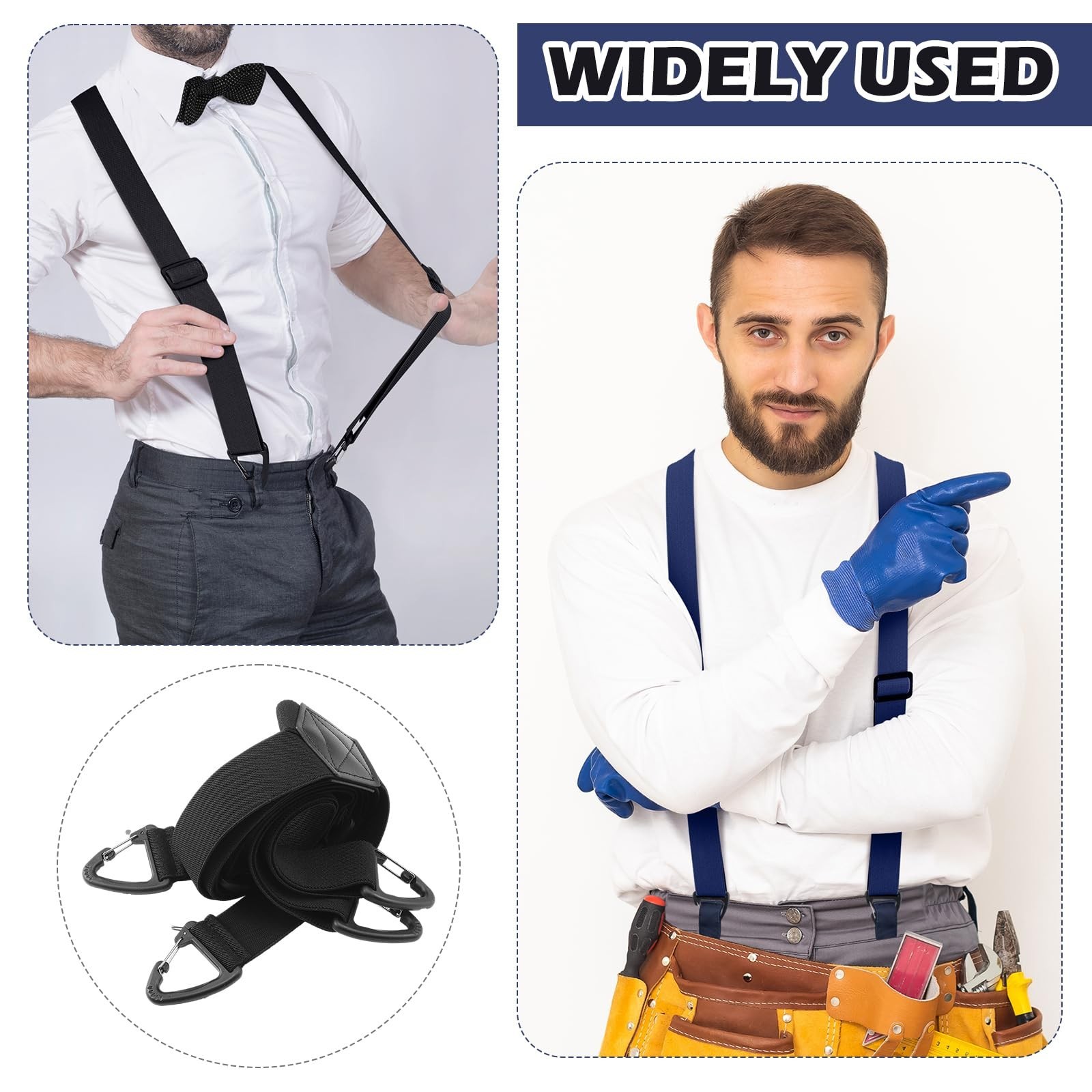 4 Pcs Heavy Duty X Back Hidden Suspenders for Men – Adjustable Invisible Belt, 1