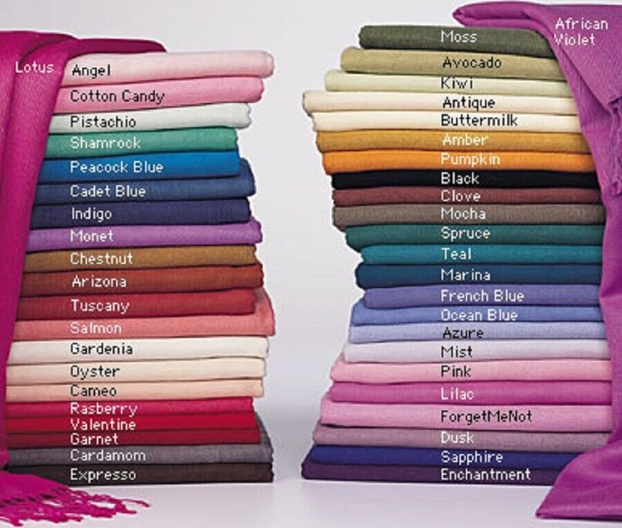 Pashmina 100% Cashmere SCARF 75x200cm Solid Unisex SHAWL Choose from 400 Colors