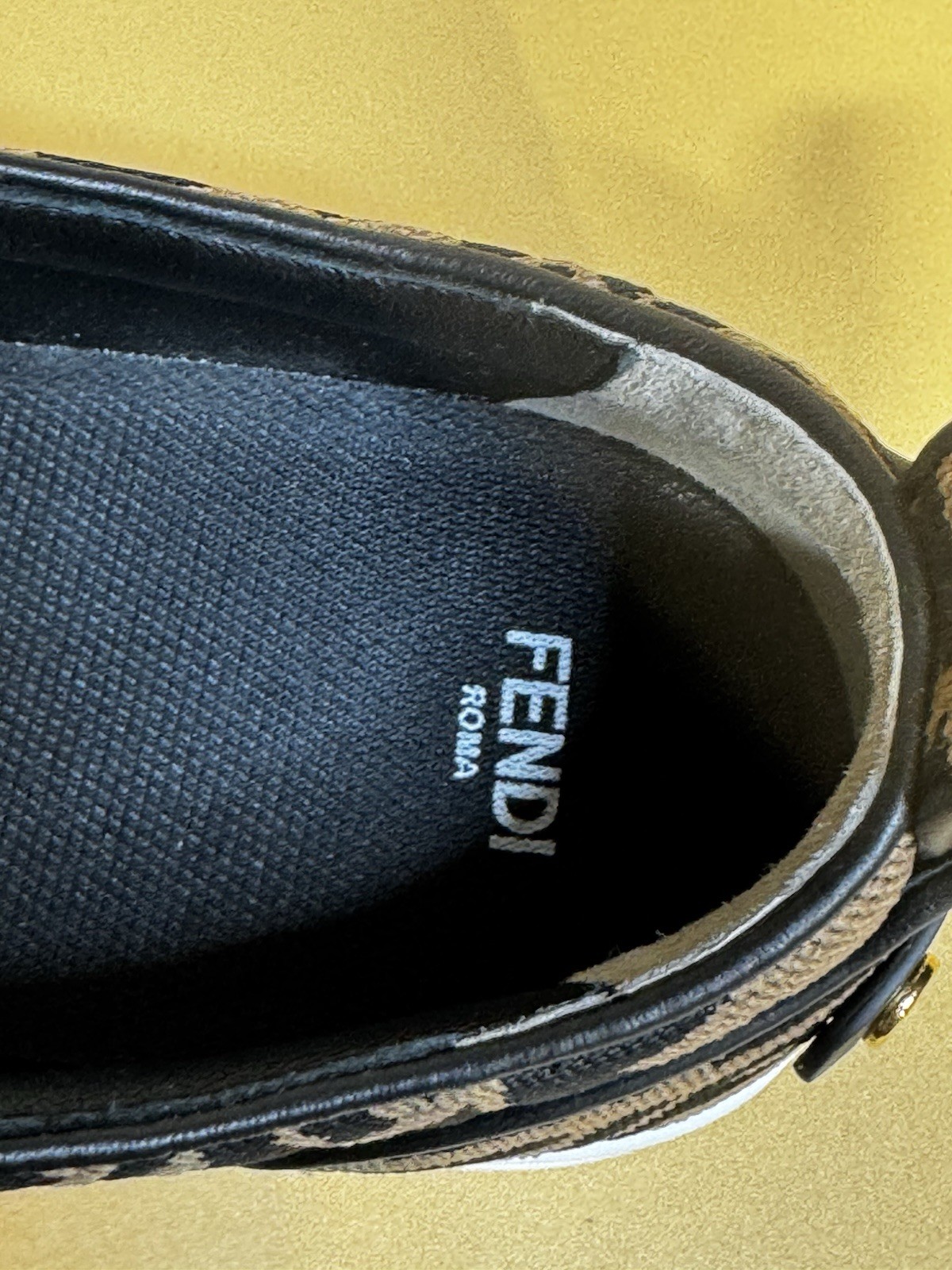 Fendi FF Vertigo Slip On Sneakers Tabacco Nero Brown Black EU 40 US 7 Men’s New