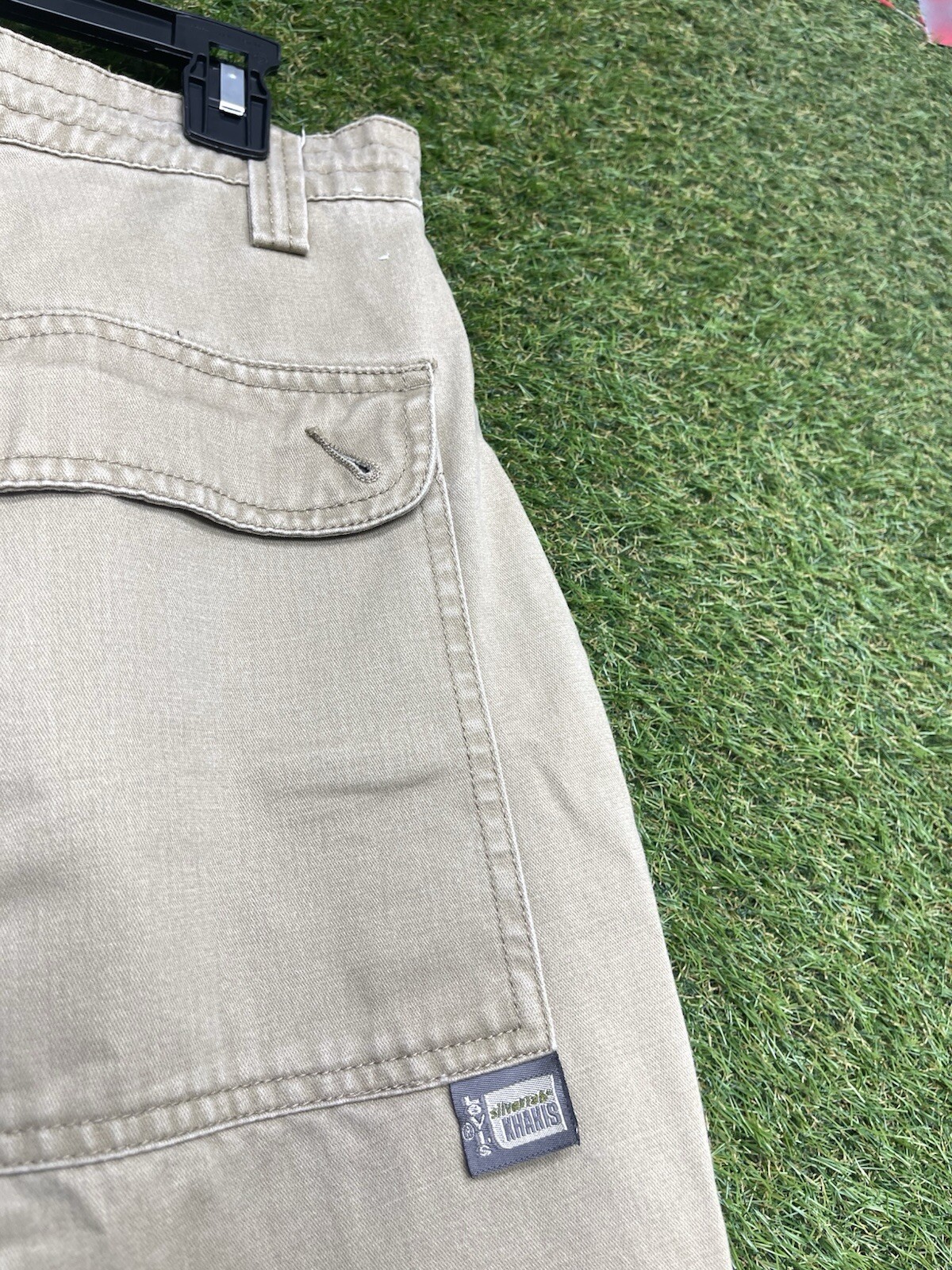 Vintage Levis Silvertab Pants Mens Medium 32×32 Khakis Cargo Cinch Baggy Loose