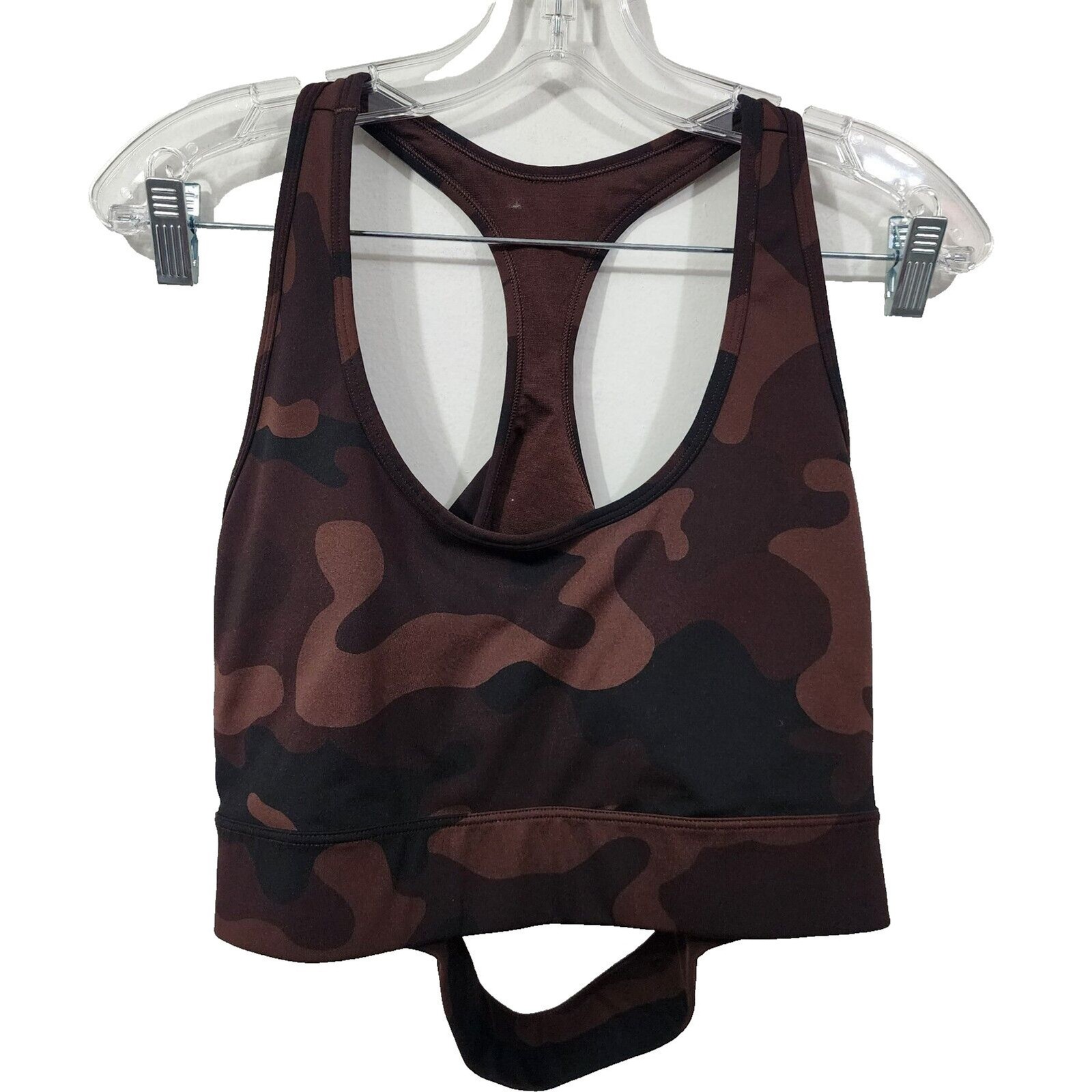 GapFit Power Medium Impact Sports Bra Burgundy Camo Womens XL Yoga Gym Workout