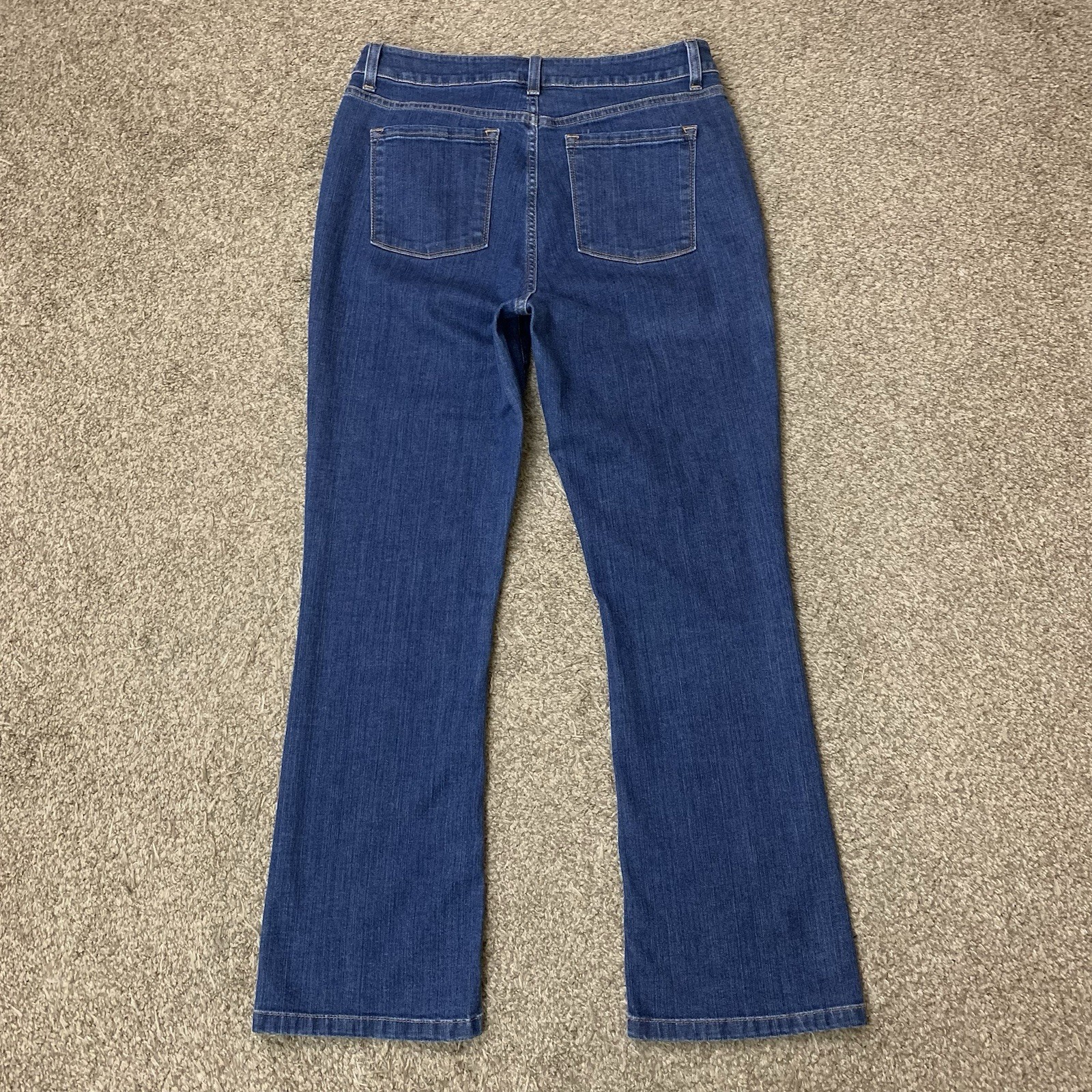LL Bean Jeans Womens 12 Reg Dark Wash Classic Fit Boot Cut Leg High Rise Stretch