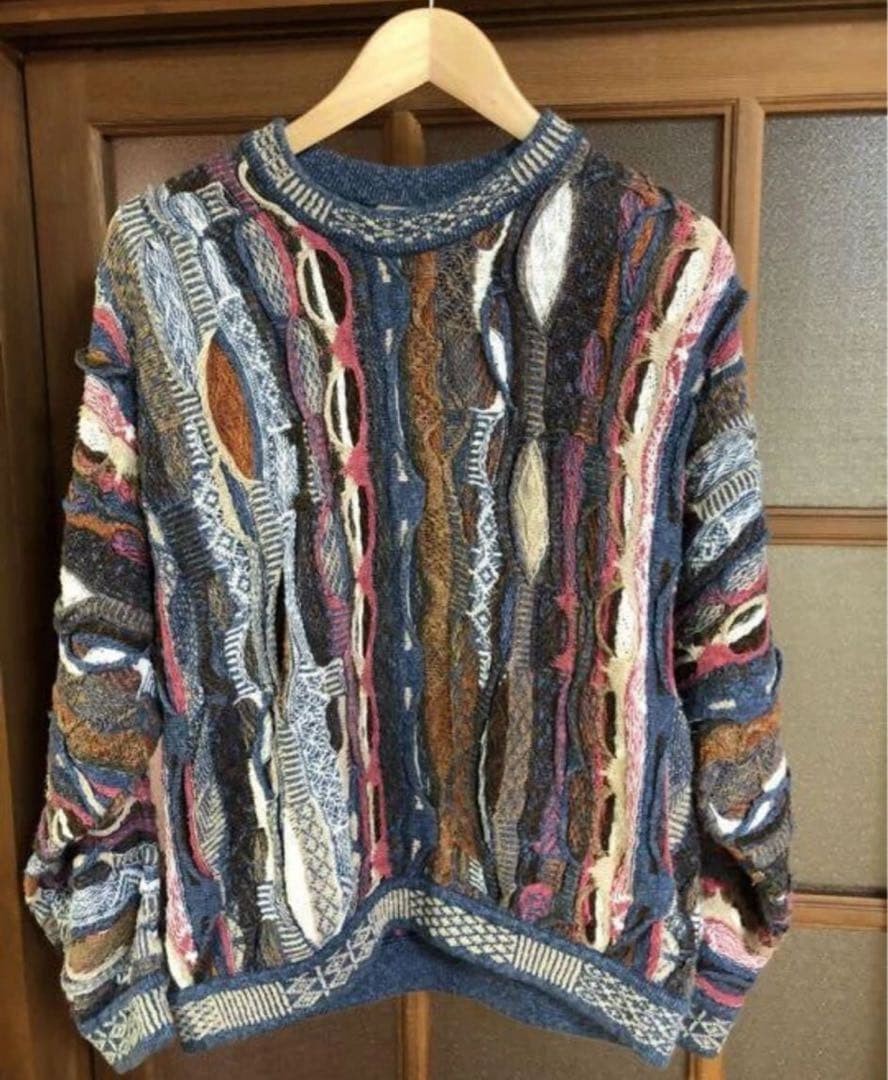 COOGI 3D Knit Cotton Linen Sweater S Multicolor Australia