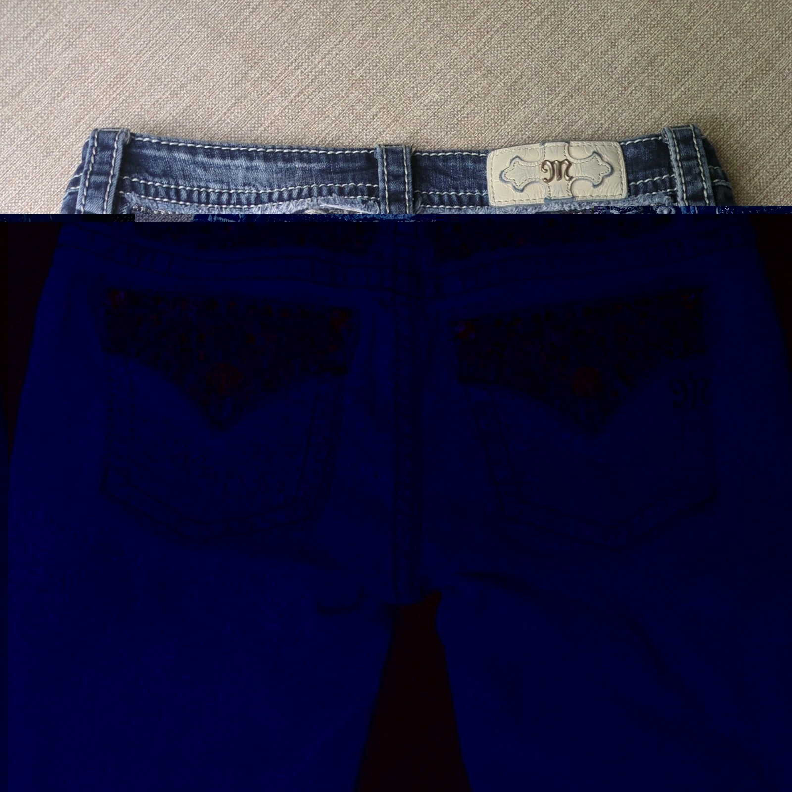 Miss Me Signature Slim Boot Low-Rise Women’s Jeans 29×30 Embellished Rhinestone