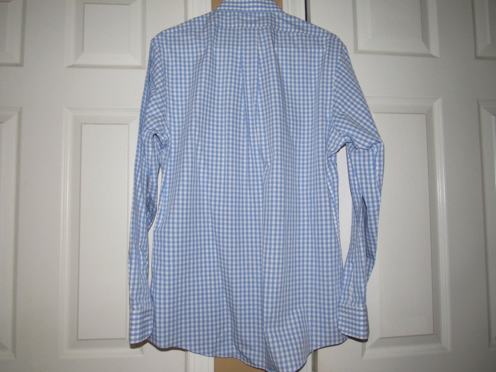 BROOKS BROTHERS Men’s 15 1/2 34 Classic Dress Shirt Blue White Check NON IRON