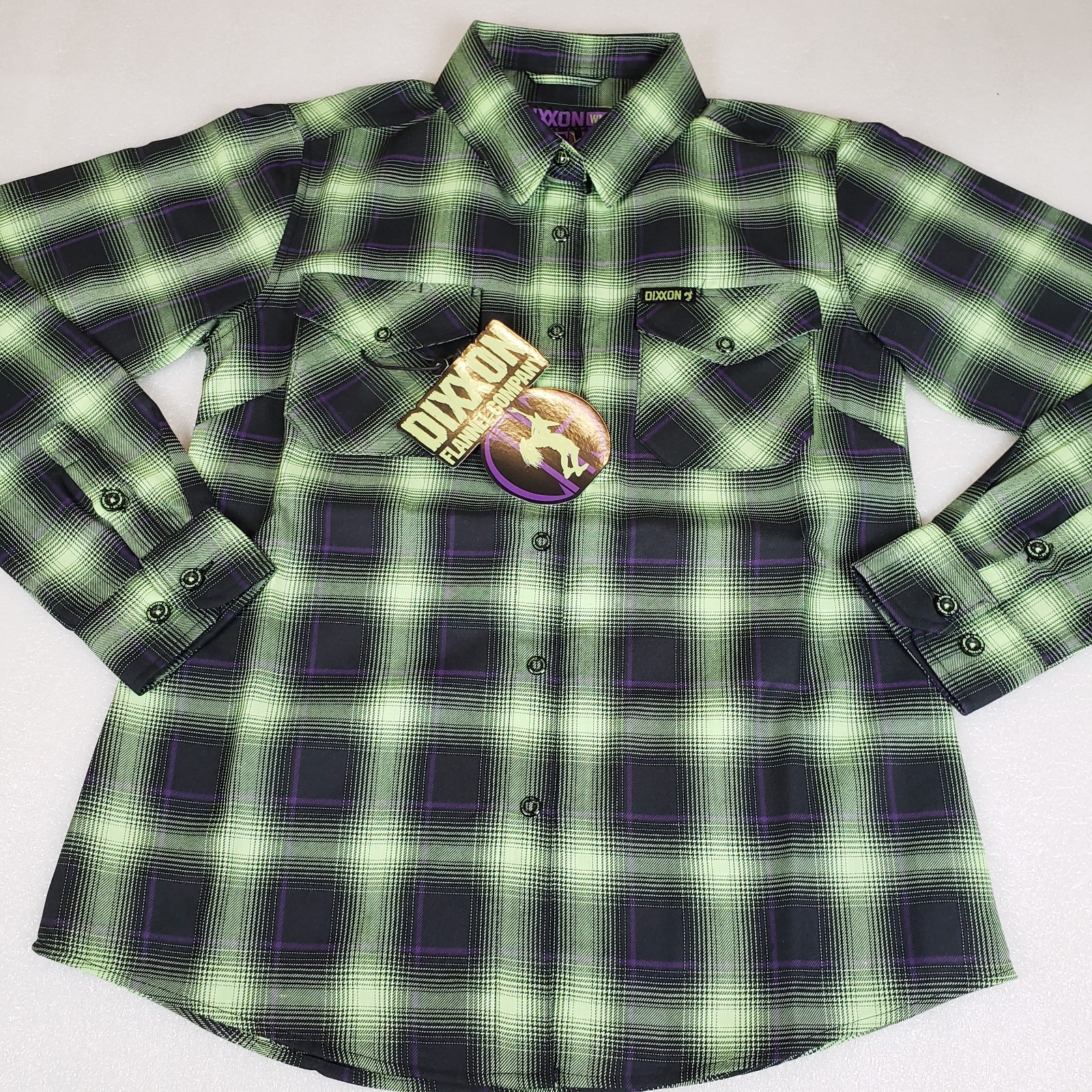 NWT Women’s Medium Dixxon Dimebag Darrell Women’s Glow In The Dark Flannel Shirt