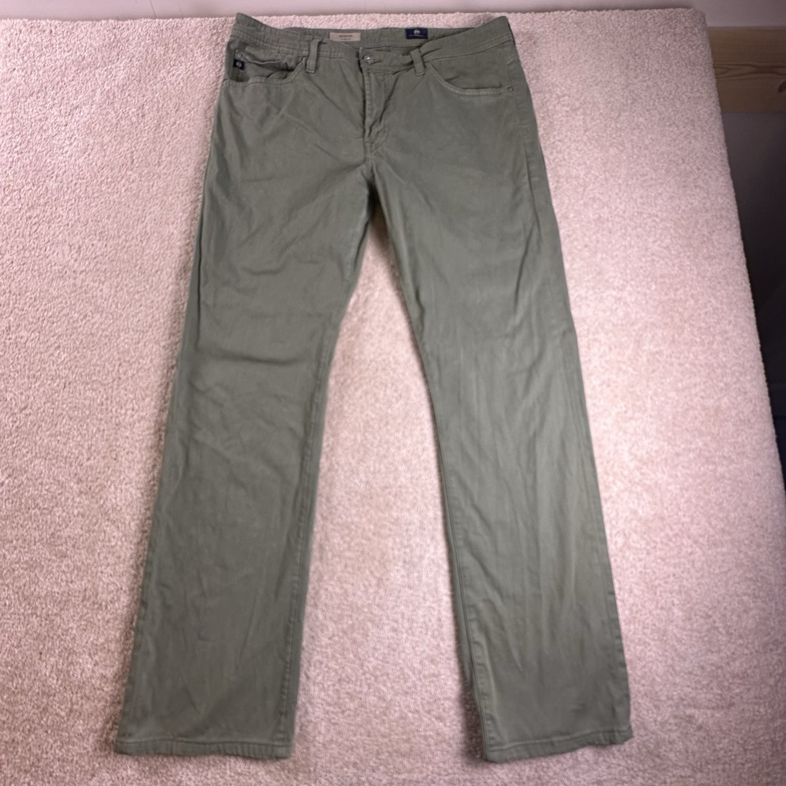 Adriano Goldschmied Jeans Mens 36×34 *36×32* Sage Green Protege Straight Leg