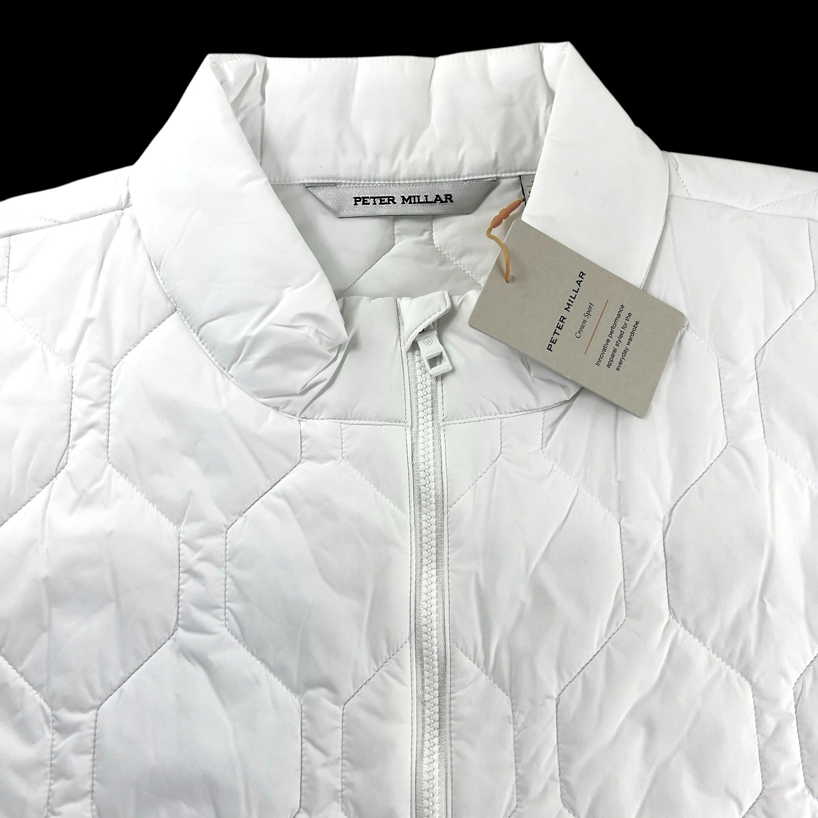 Peter Millar Crown Sport Quilted Hexagonal Full Zip Vest Jacket Gilet $250 XL