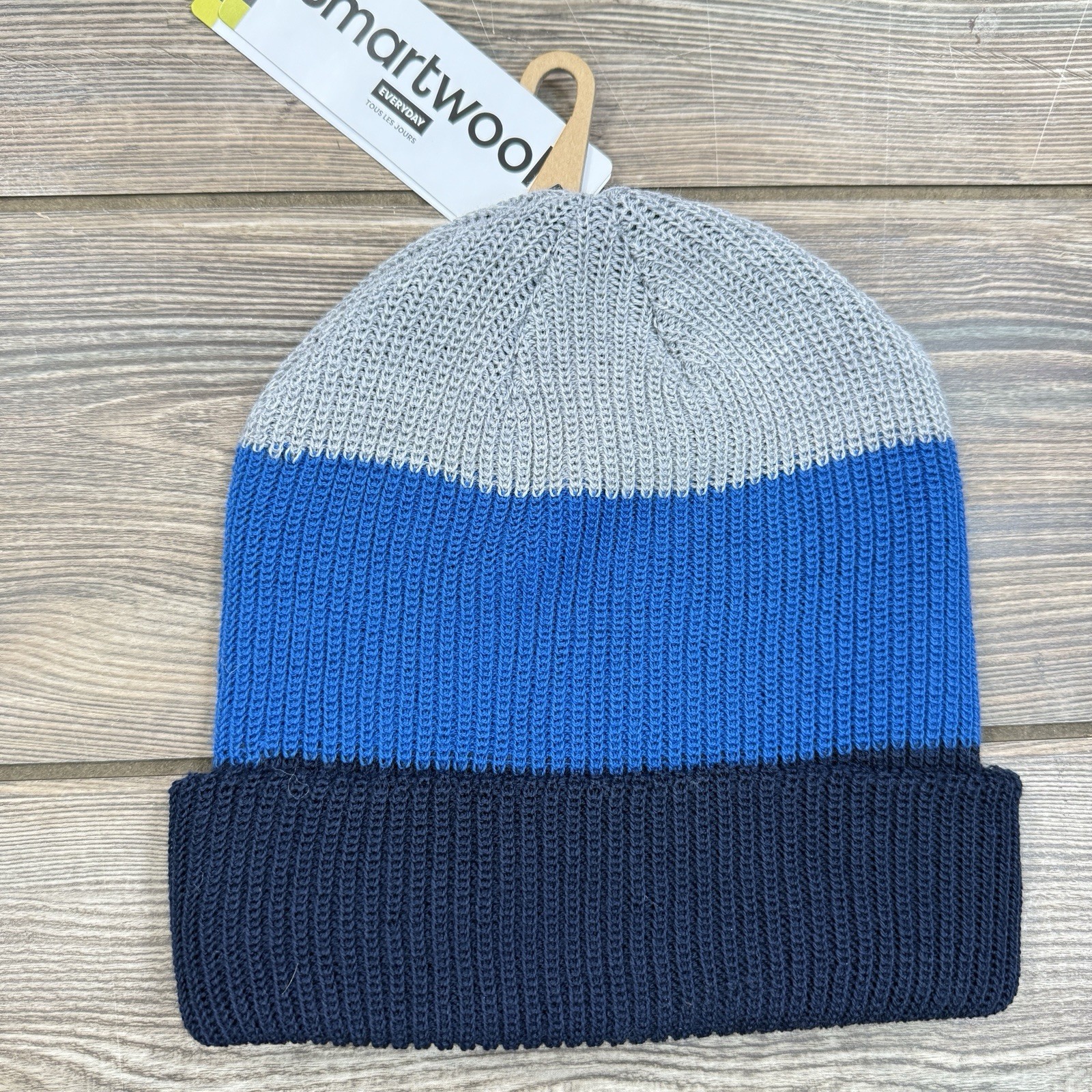 Smartwool Cantar Colorblock Knit Beanie Laguna Blue Merino Wool Blend OS NEW